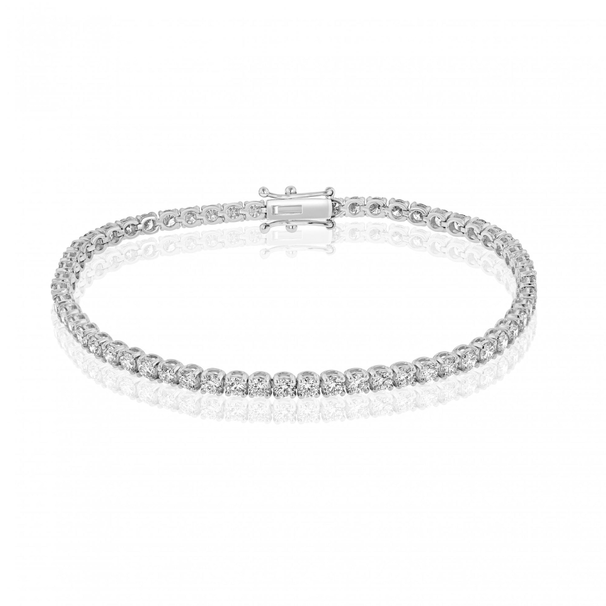 18ct White Gold Round Brilliant Cut Diamond 5.00ct Total Line Bracelet