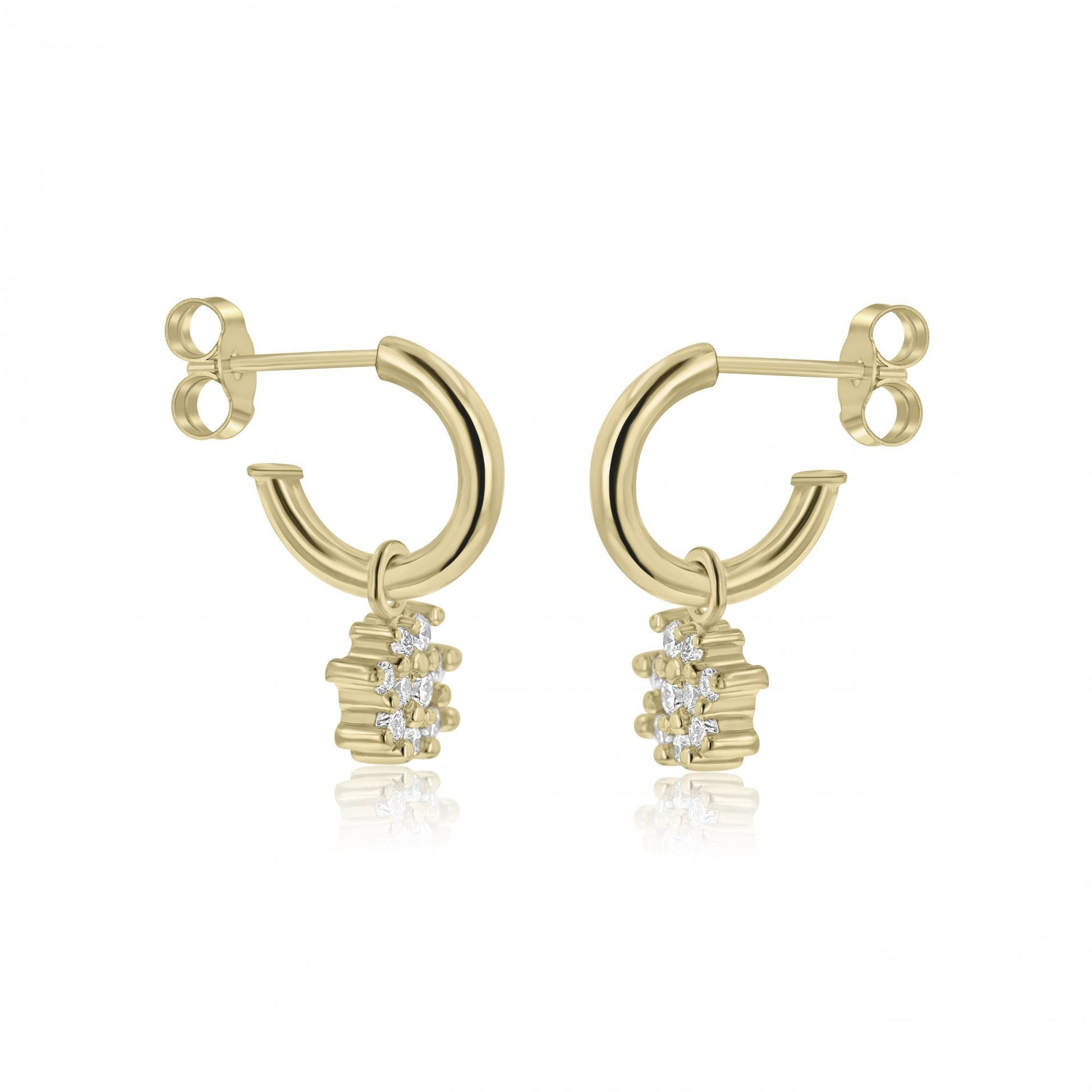 18ct Yellow Gold 0.54ct Round Diamond Scattered Earring Charms (For Hoop Earrings Sold Separately)