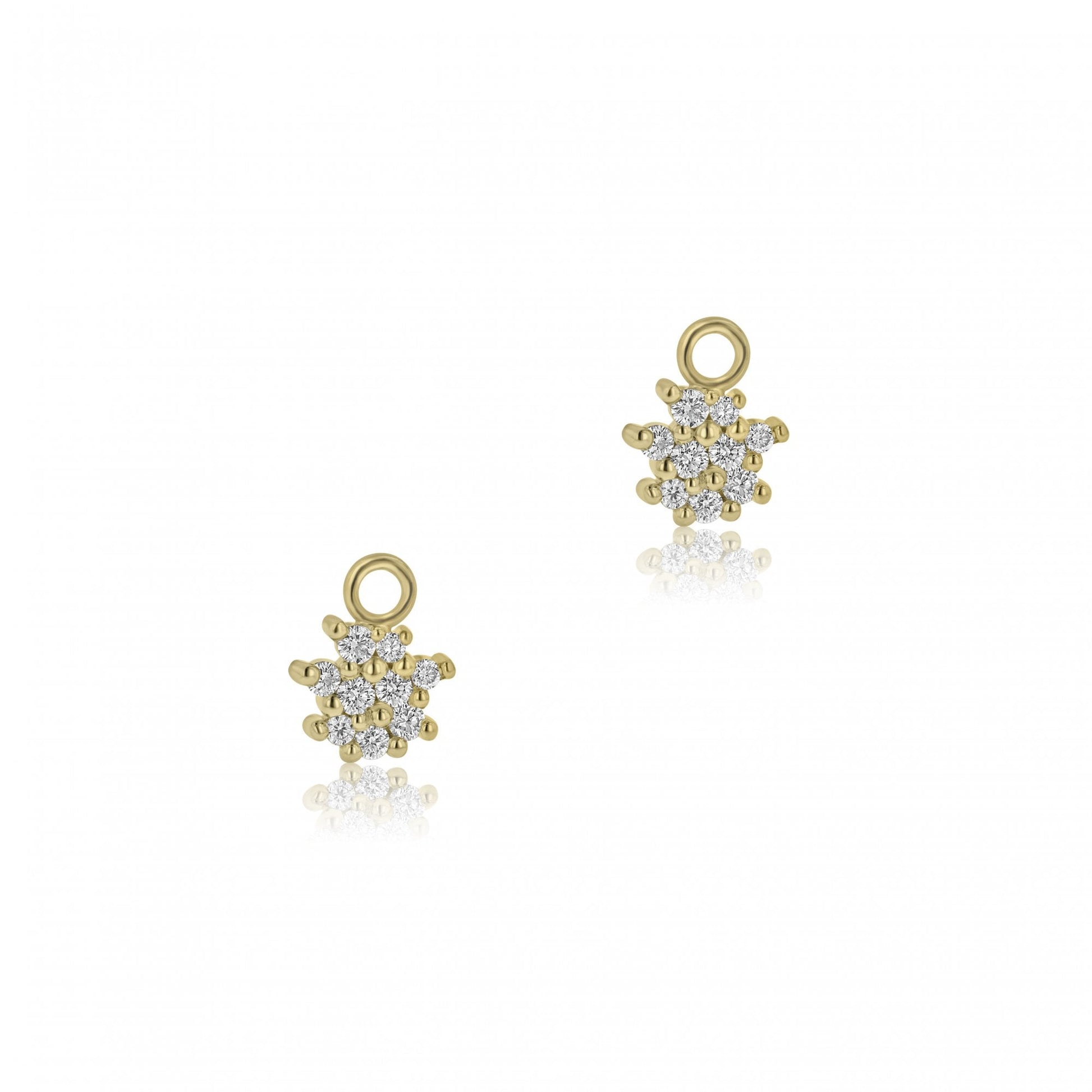 18ct Yellow Gold 0.54ct Round Diamond Scattered Earring Charms (For Hoop Earrings Sold Separately)