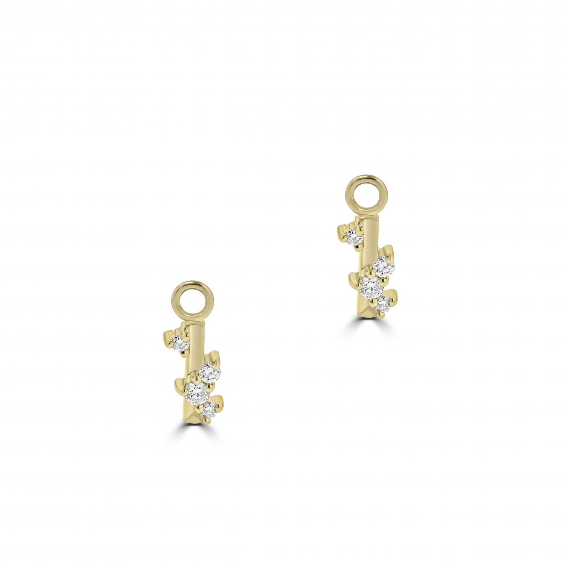 Scattered Diamond Mini Gold Bar Charms (For Hoop Earrings Sold Separately)