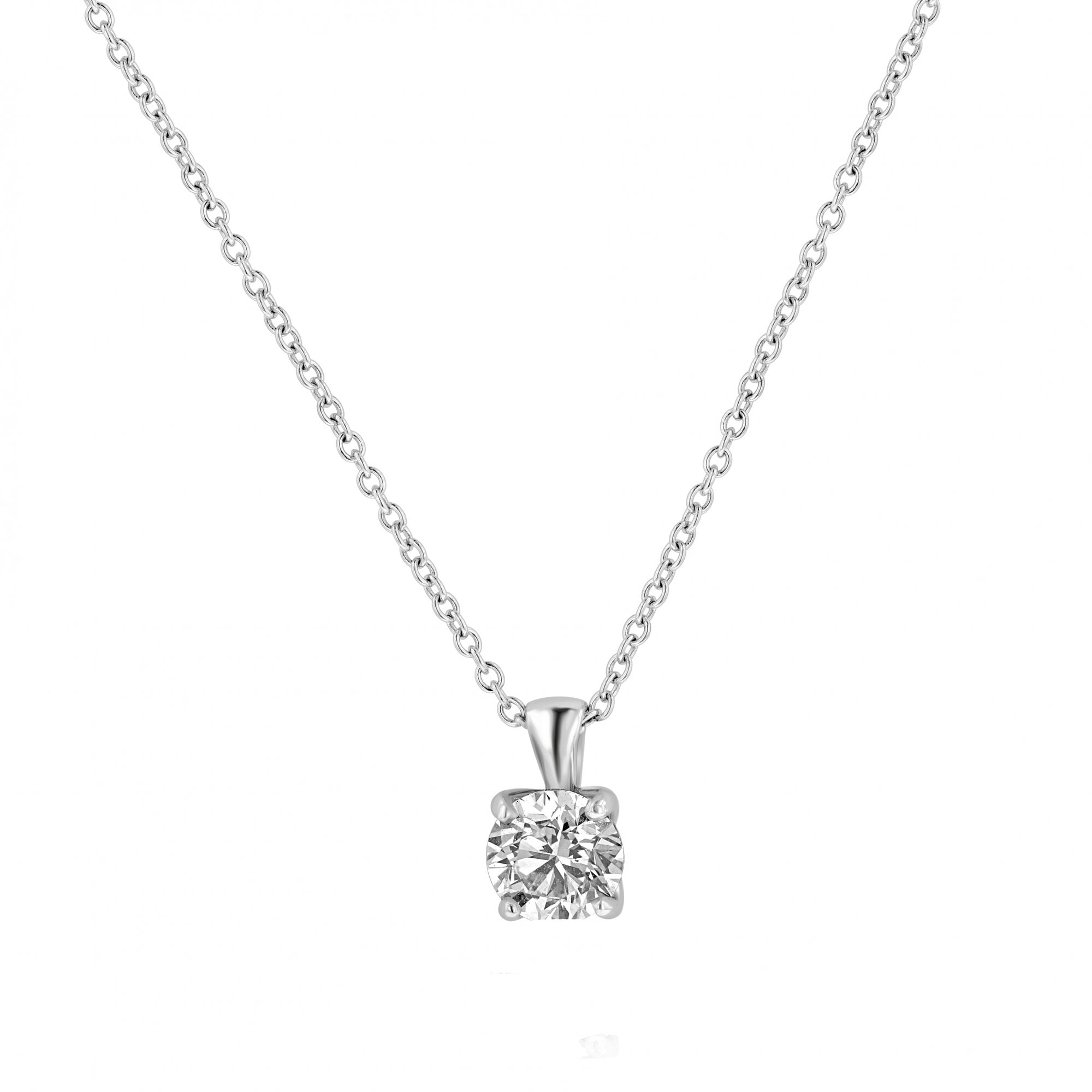 18ct White Gold Diamond 1.01ct Total Tulip Set Pendant