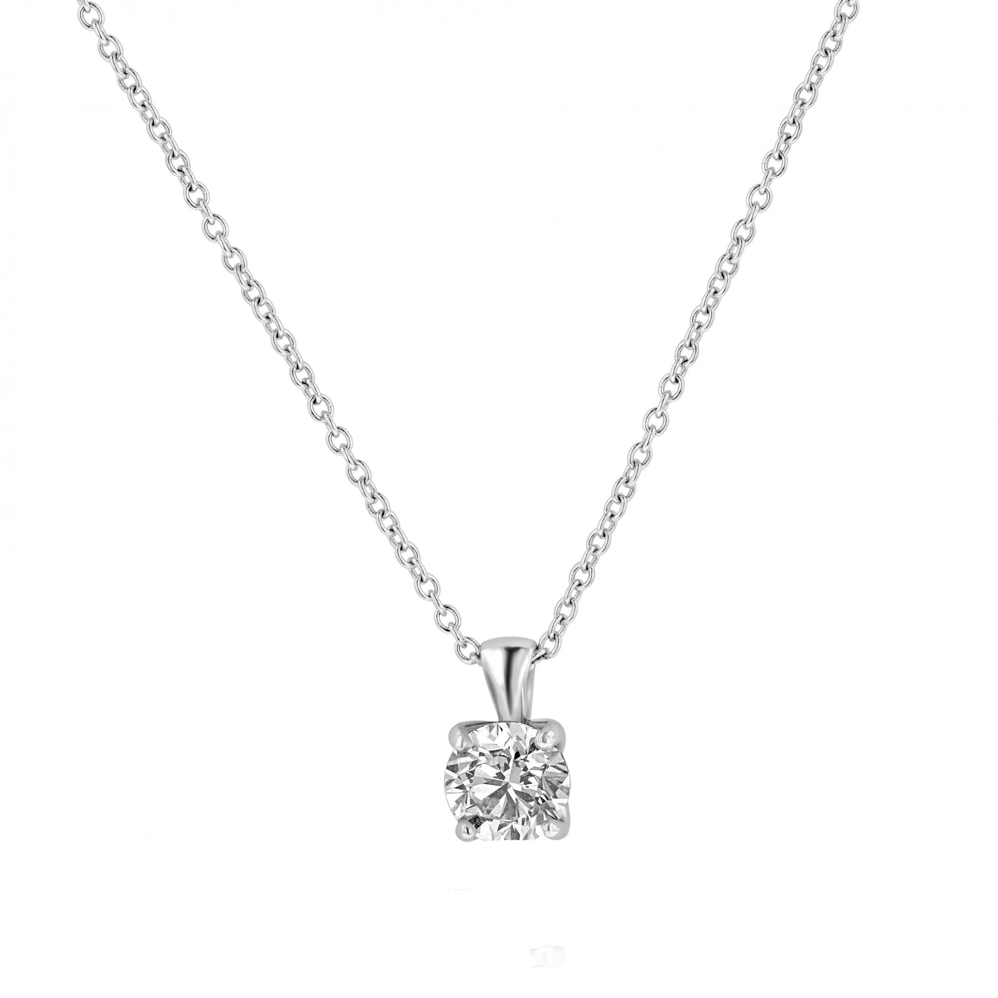 18ct White Gold Diamond 1.01ct Total Tulip Set Pendant