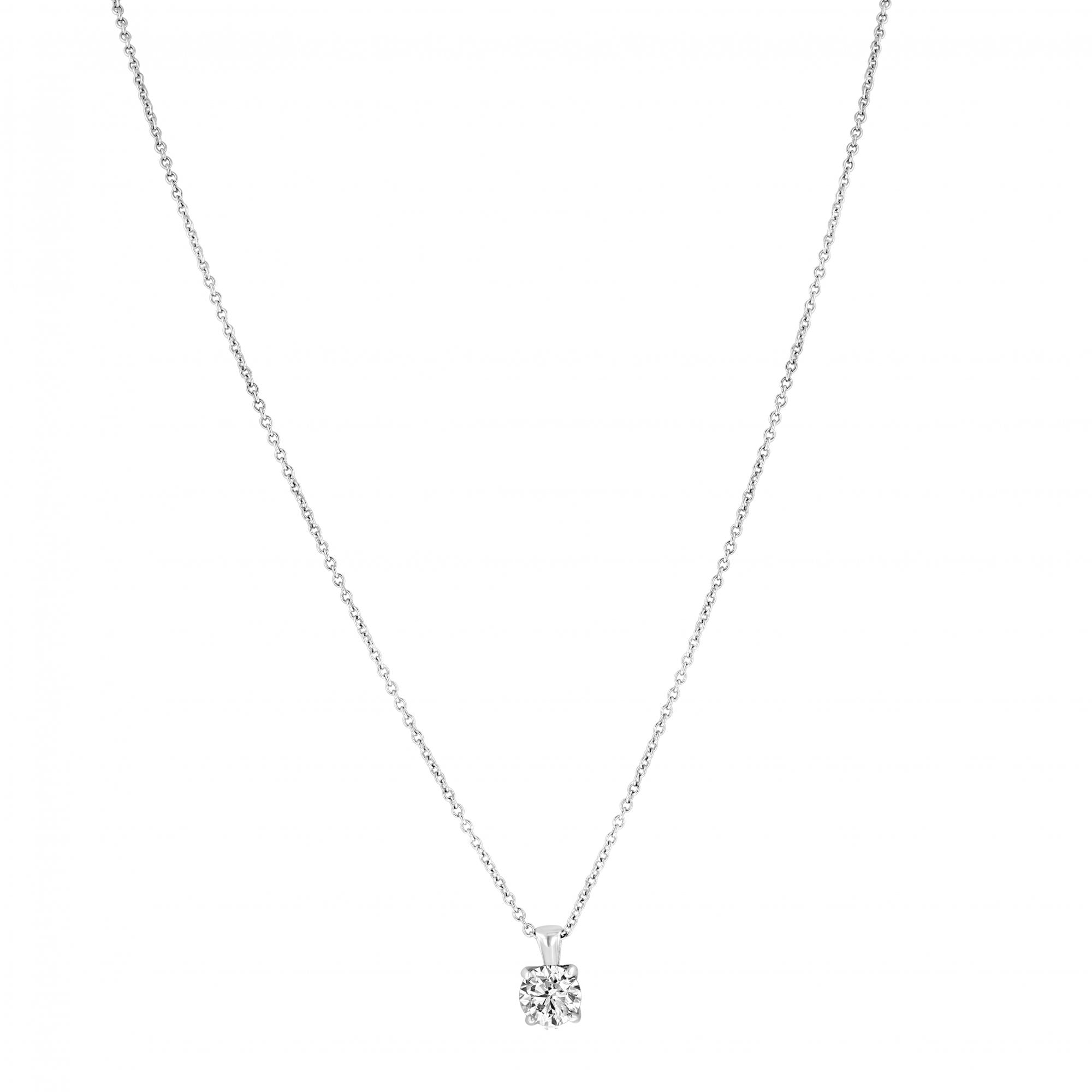 18ct White Gold Diamond 1.01ct Total Tulip Set Pendant