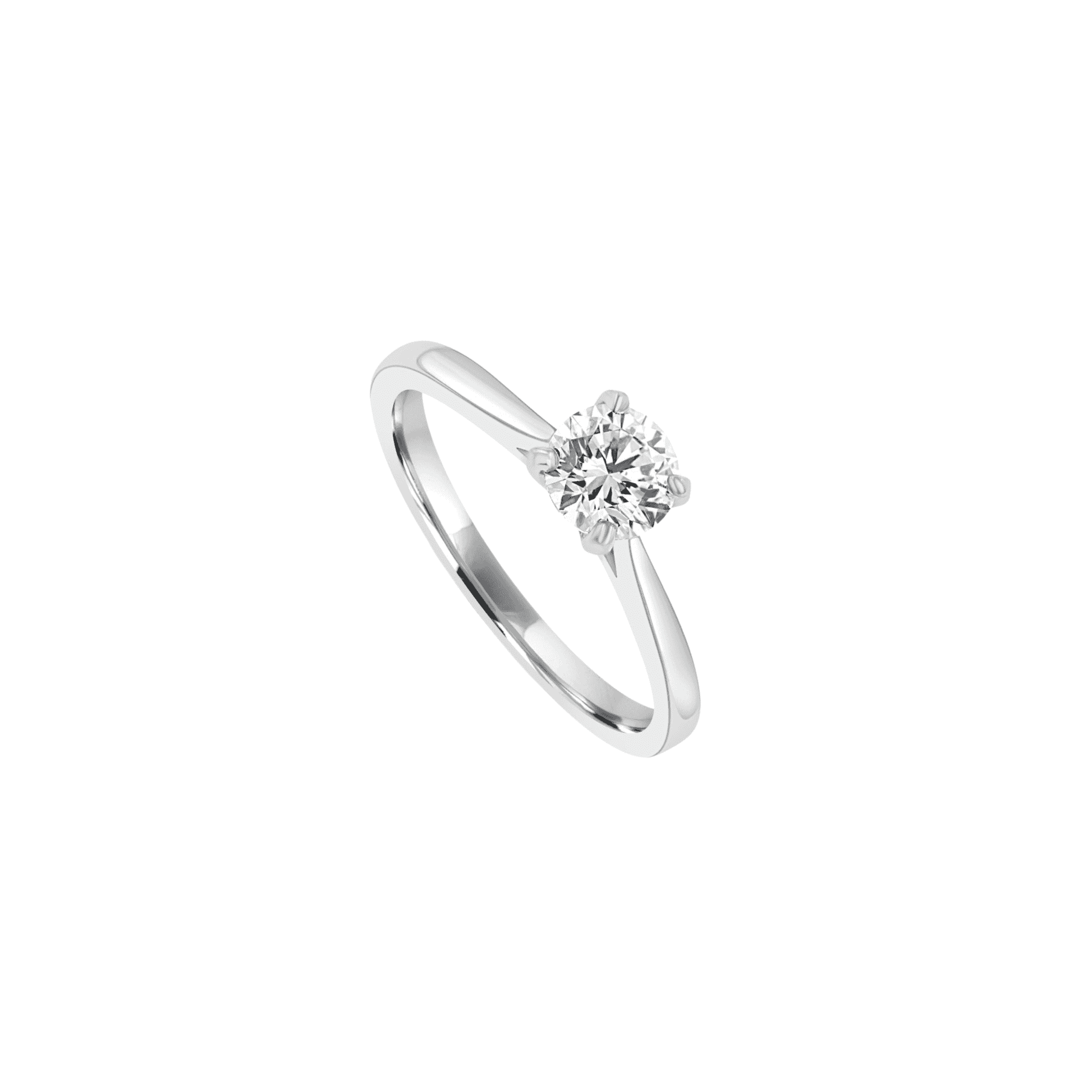 Platinum 0.70ct Round Diamond Engagement Ring - Triple Excellent GIA Certified