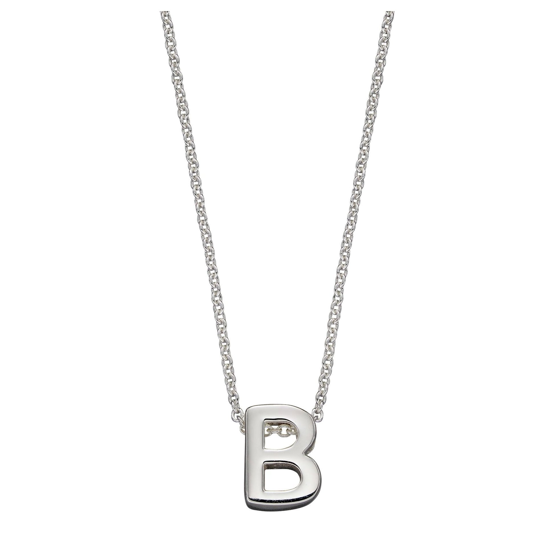 Sterling Silver Letter B Necklace