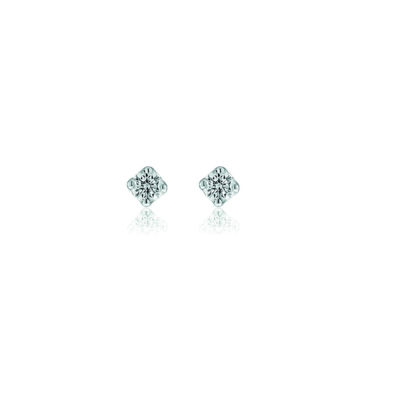 9ct White Gold Tulip Diamond 0.20ct Total Stud Earrings