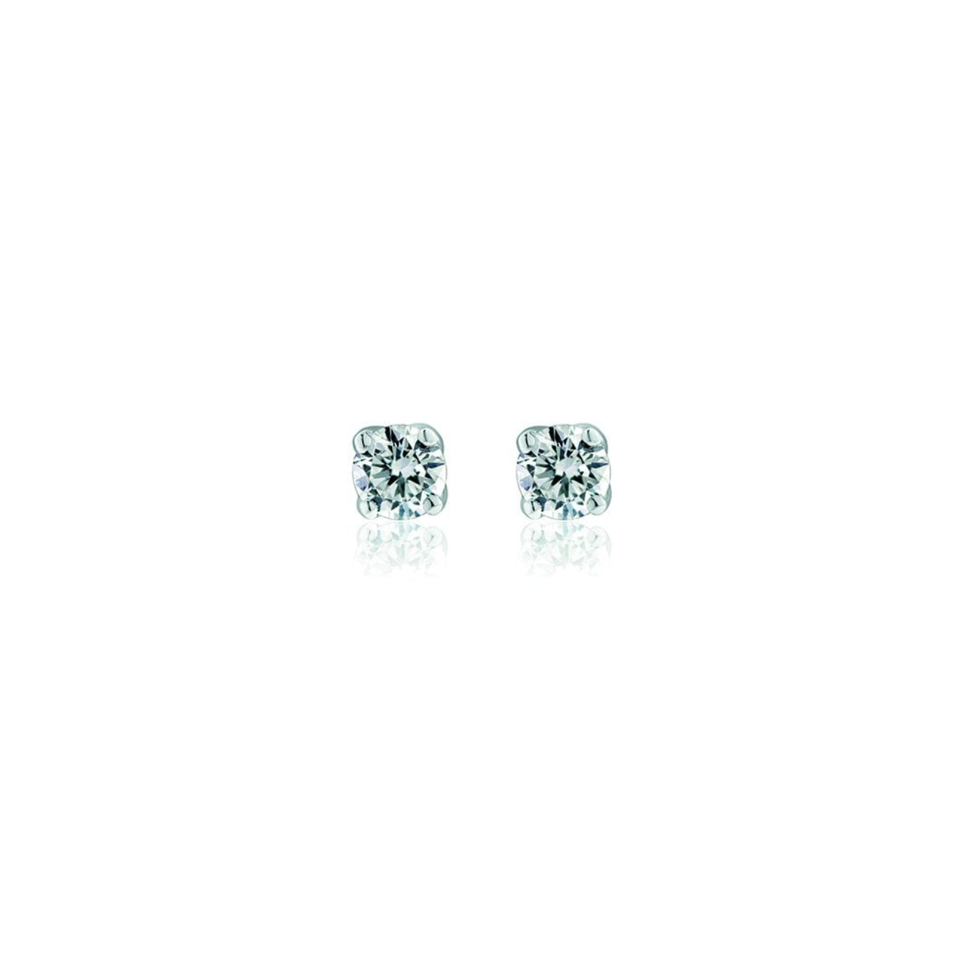 9ct White Gold Diamond 0.32ct Total Claw Set Stud Earrings