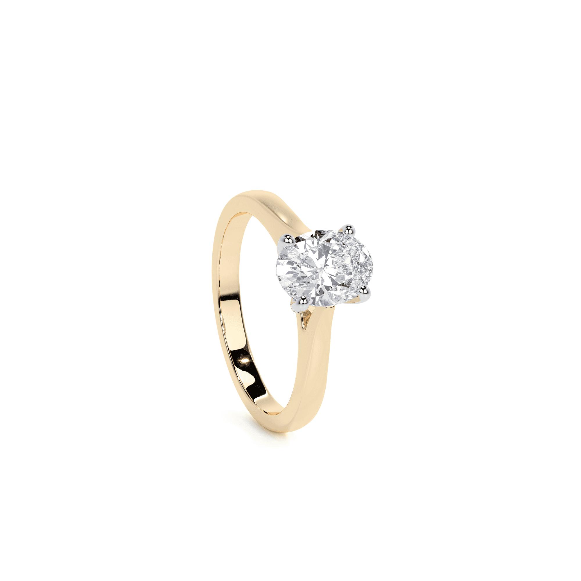 18ct Yellow Gold with Platinum Setting 1.05ct Oval Diamond Engagement Ring