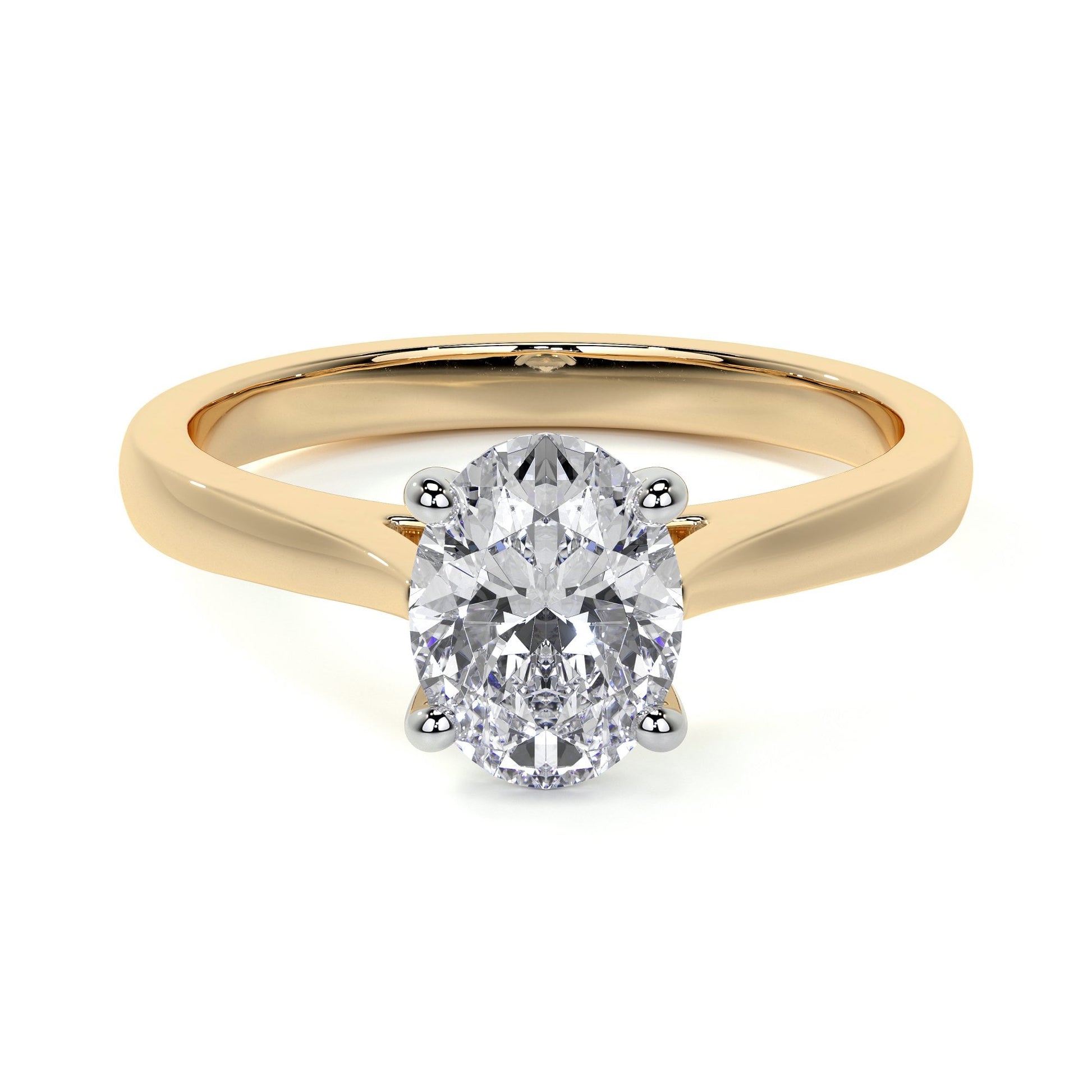 18ct Yellow Gold with Platinum Setting 1.05ct Oval Diamond Engagement Ring
