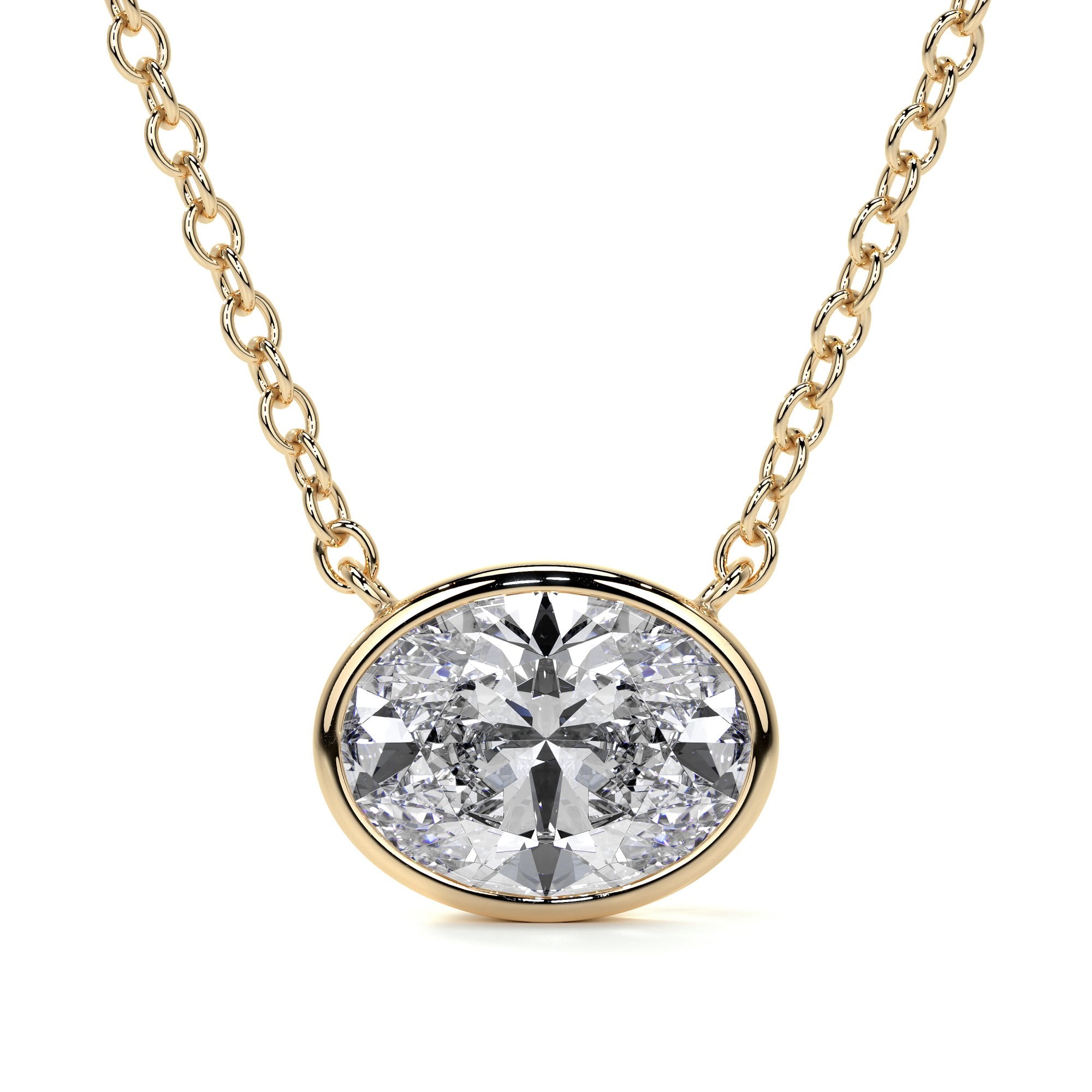 18ct Yellow Gold 1.04ct Oval Lab Grown Diamond 'Victoria' Necklace