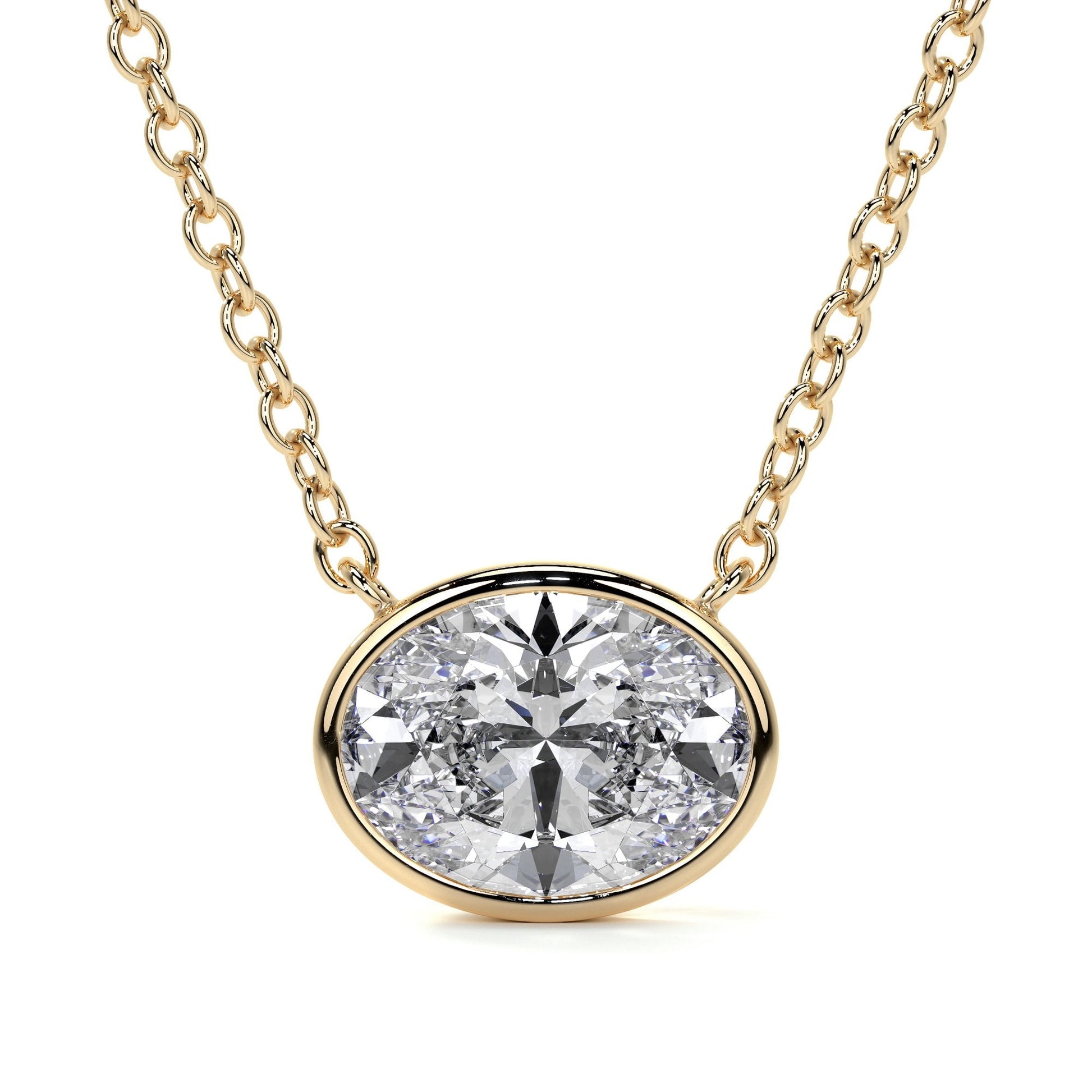 18ct Yellow Gold 1.04ct Oval Lab Grown Diamond 'Victoria' Necklace