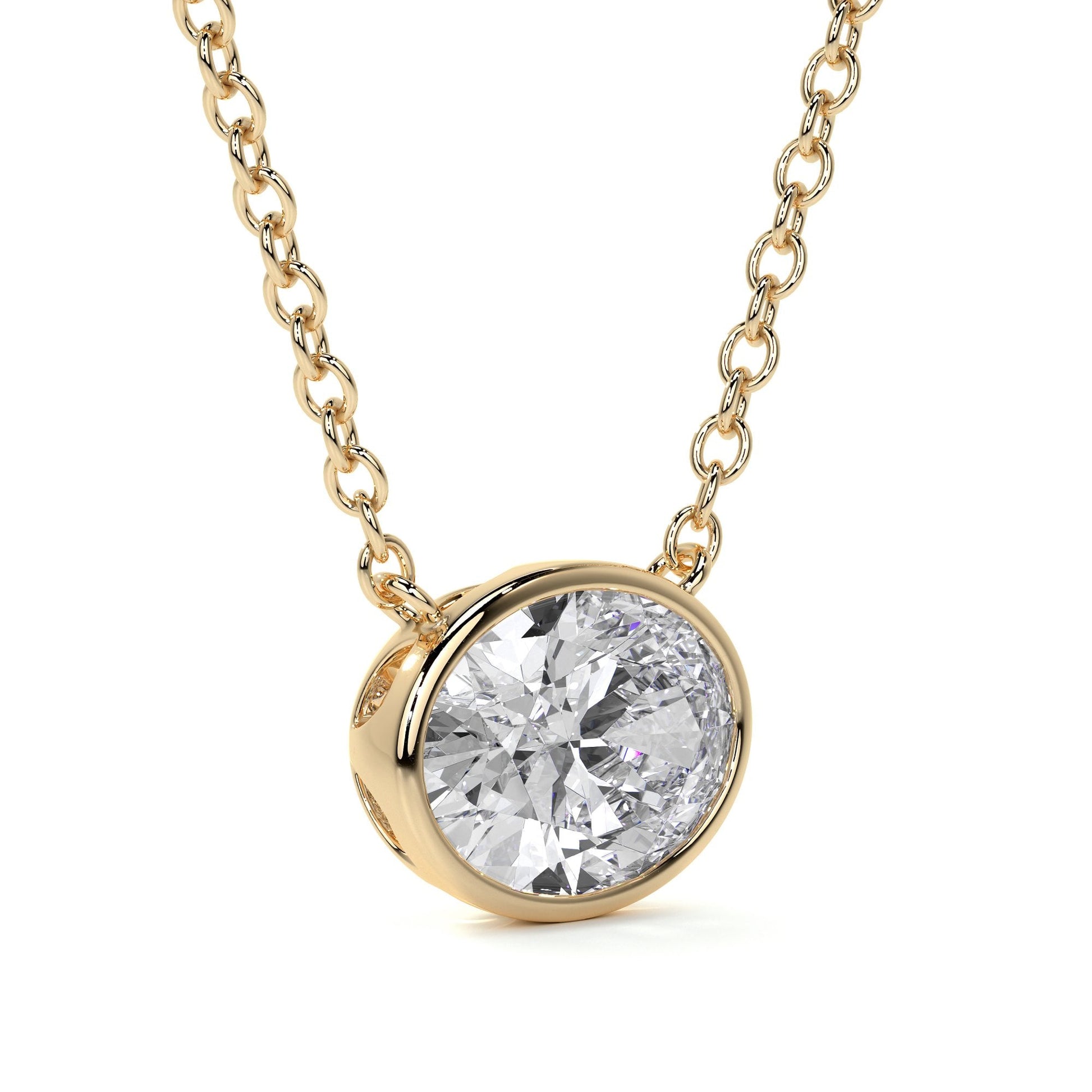 18ct Yellow Gold 1.04ct Oval Lab Grown Diamond 'Victoria' Necklace