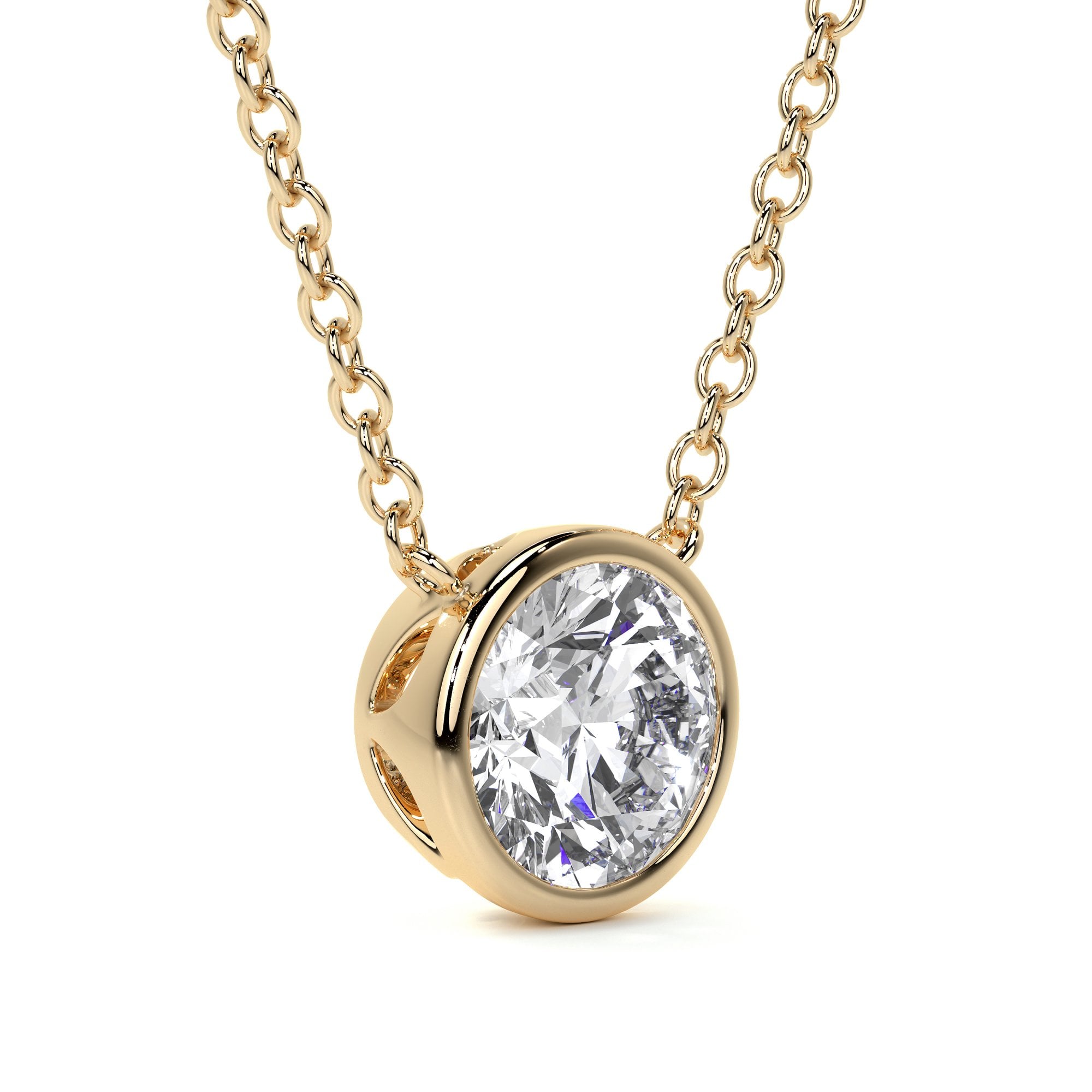 18ct Yellow Gold 1ct Round Brilliant Lab Grown Diamond 'Victoria' Necklace
