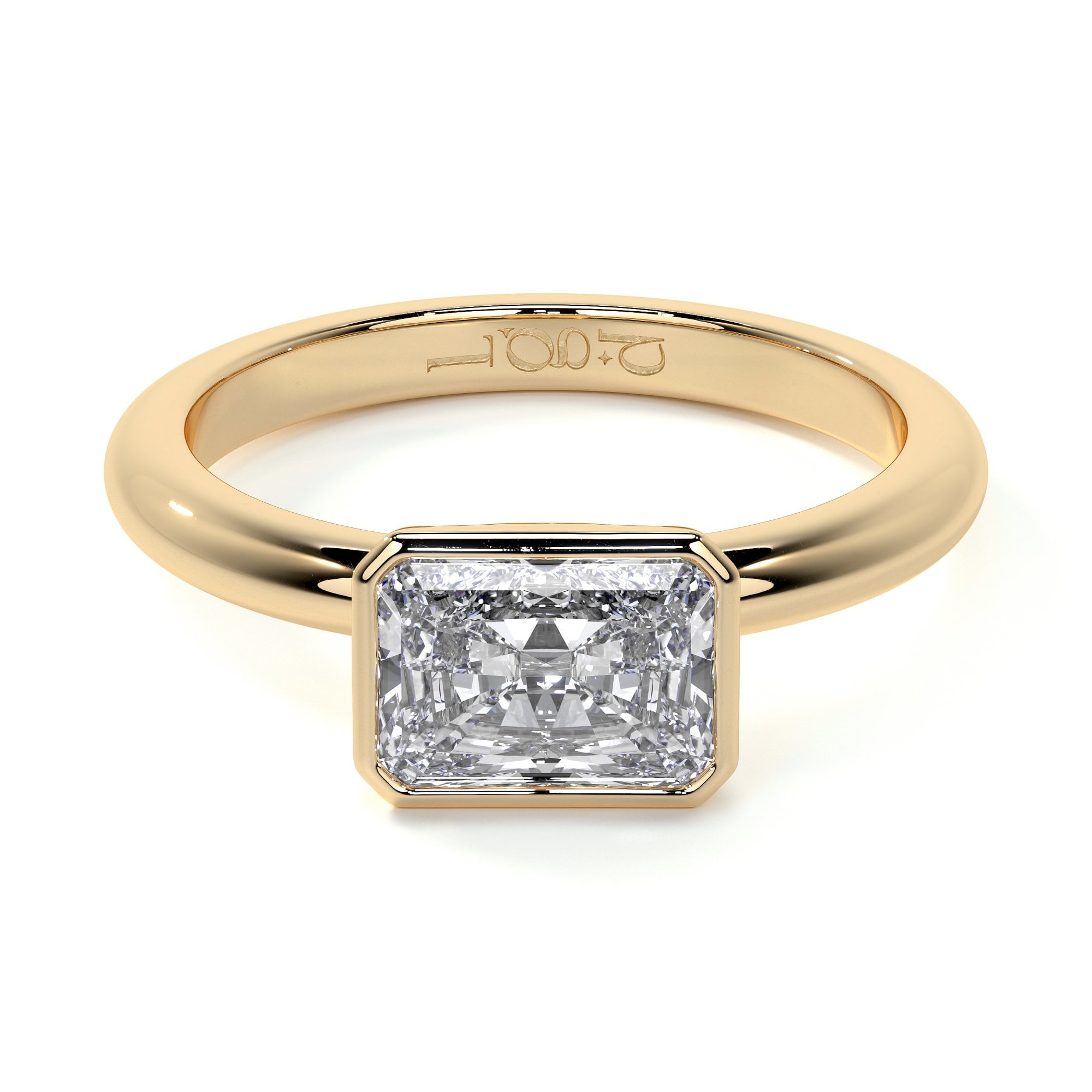 18ct Yellow Gold 1.30ct Emerald Lab Grown Diamond 'Victoria' Ring