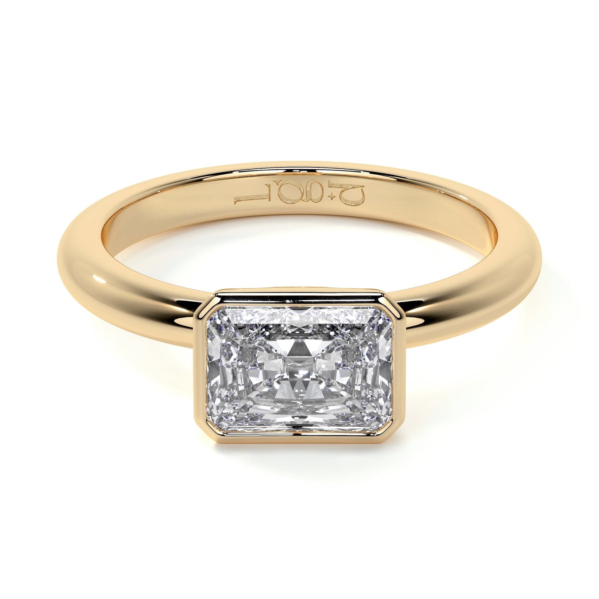 18ct Yellow Gold 1.30ct Emerald Lab Grown Diamond 'Victoria' Ring