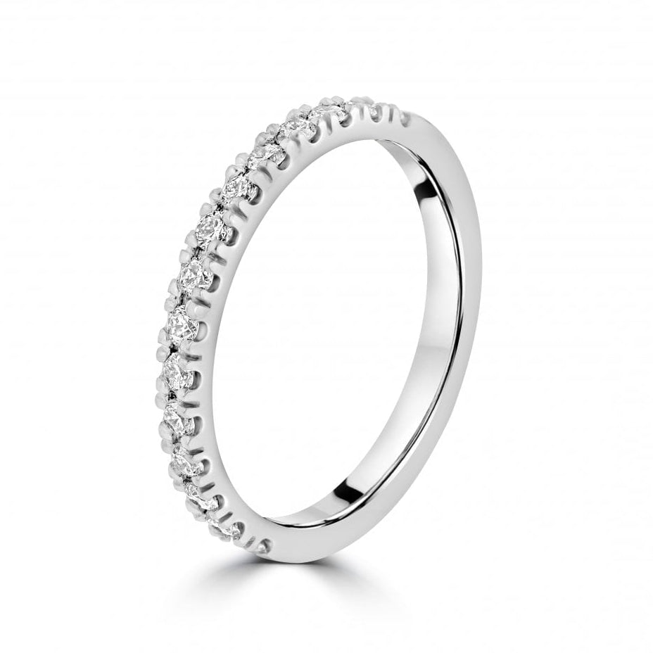 Platinum 1/2 Eternity Ring with 15 RBC Diamonds, 0.31ct total