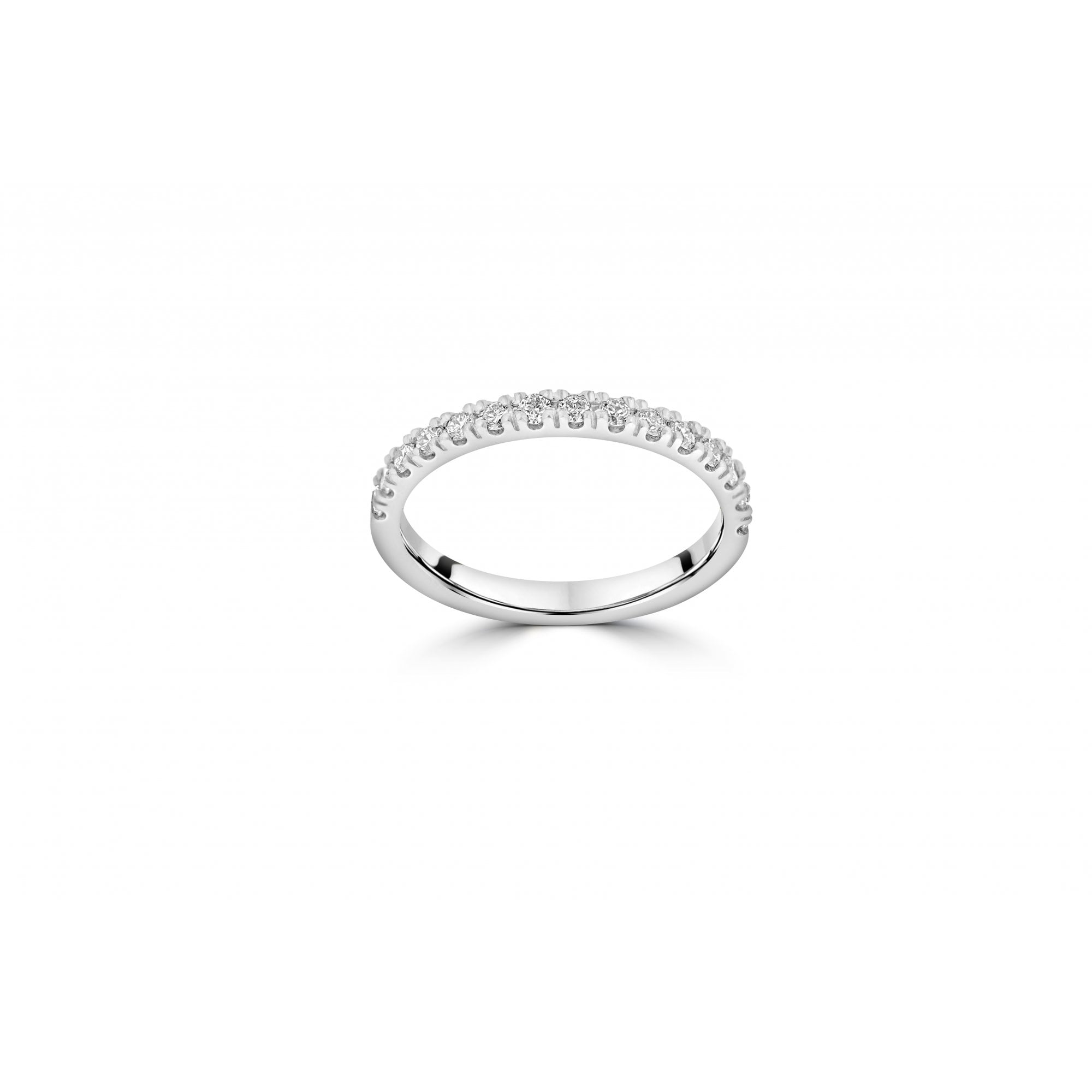 Platinum 1/2 Eternity Ring with 15 RBC Diamonds, 0.31ct total