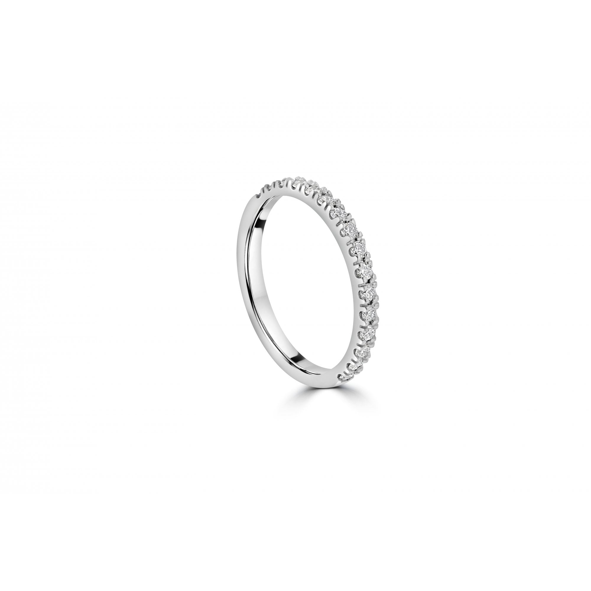 Platinum 1/2 Eternity Ring with 16 RBC Diamonds, 0.48CT total