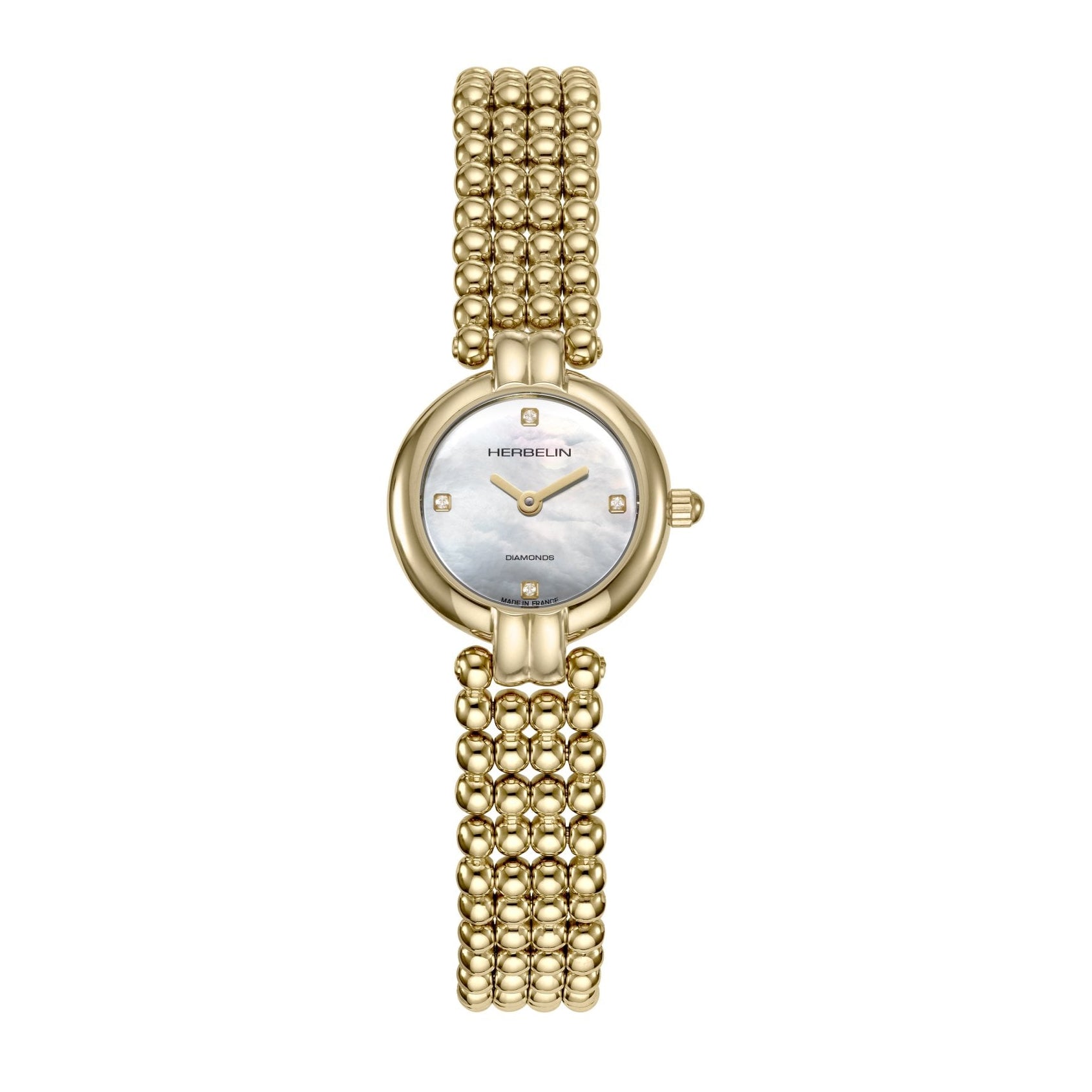 Ladies Herbelin Perles Watch with Yellow Gold PVD Plated Bracelet