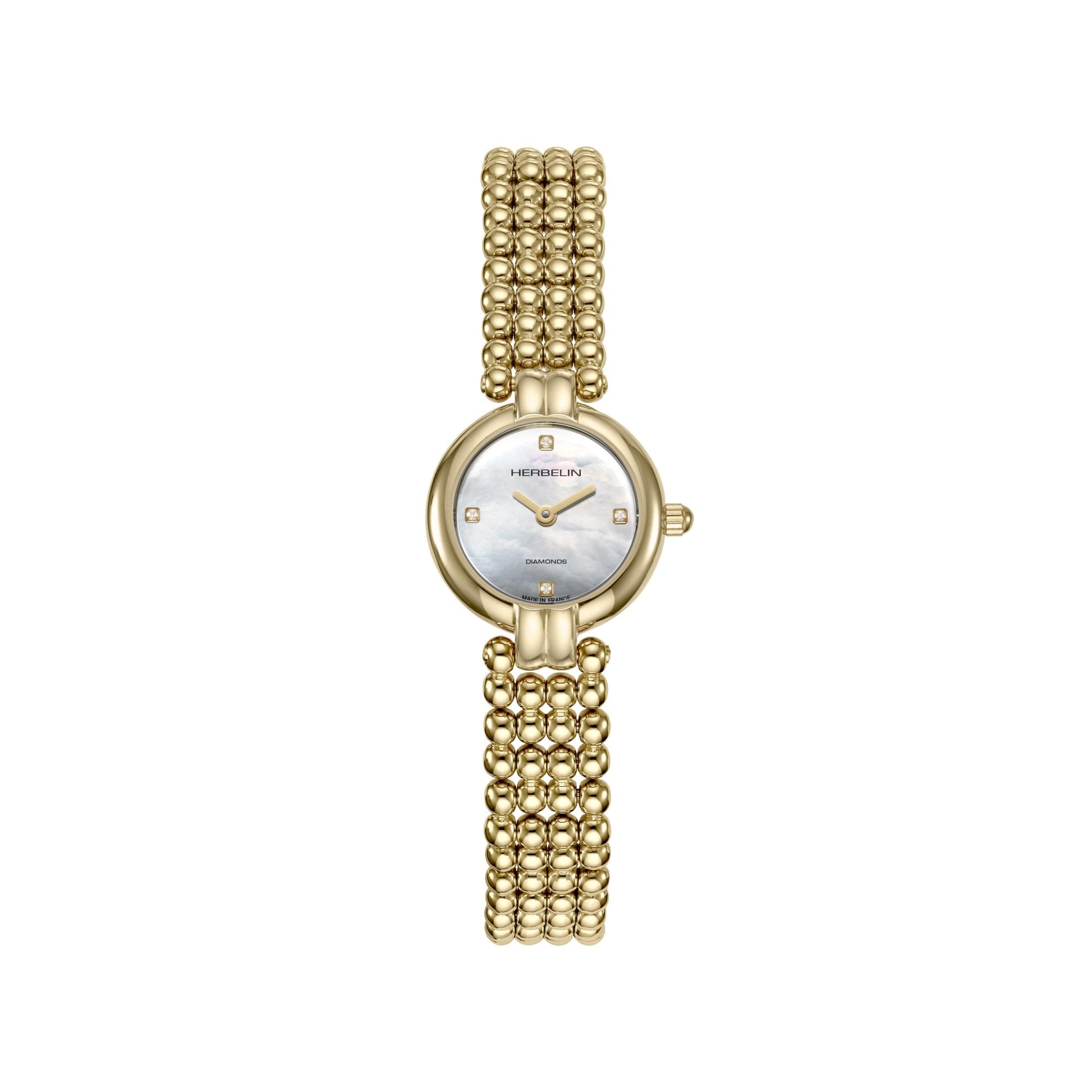 Ladies Herbelin Perles Watch with Yellow Gold PVD Plated Bracelet