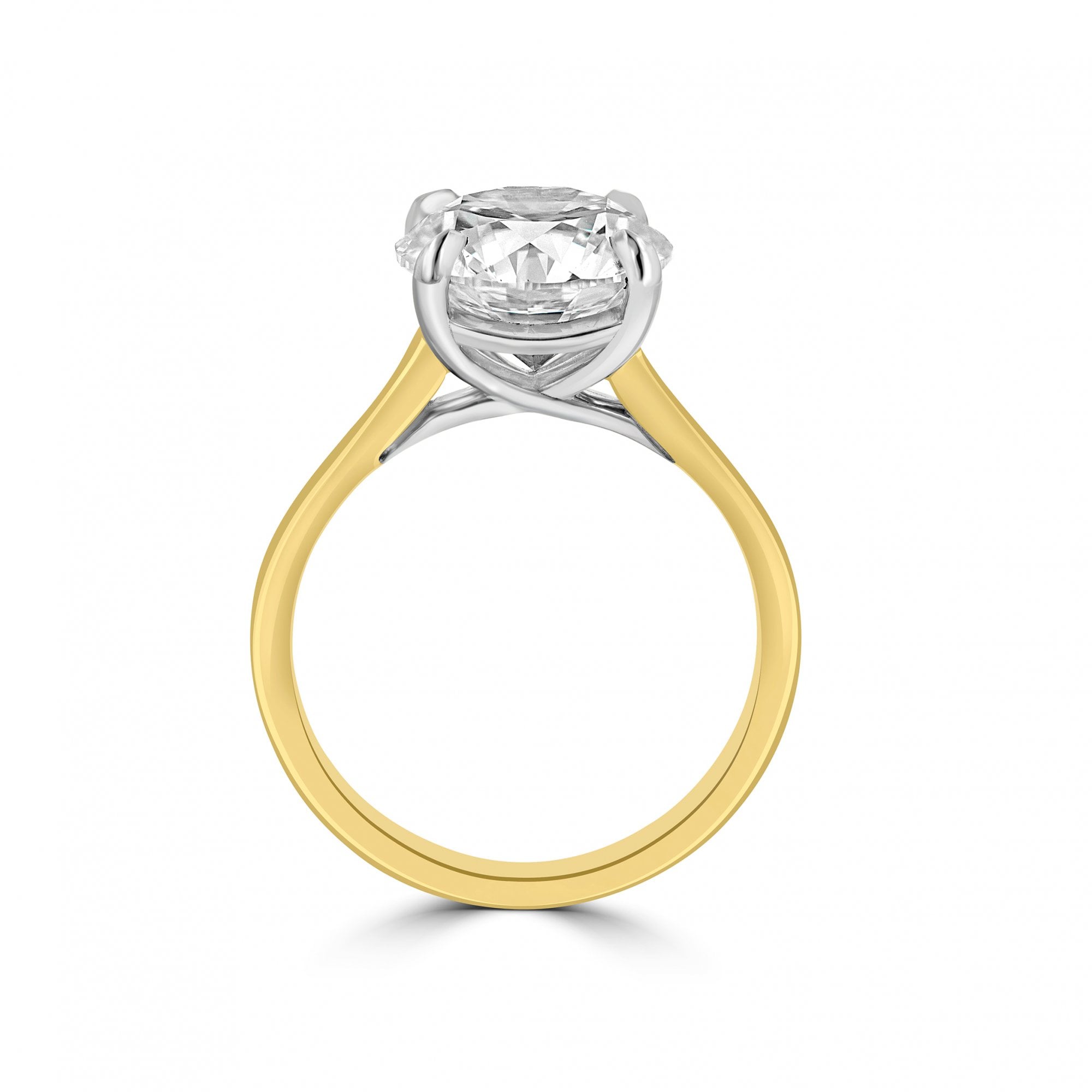 18ct Yellow Gold 4 Carat Round Brilliant Lab Grown Diamond Engagement Ring