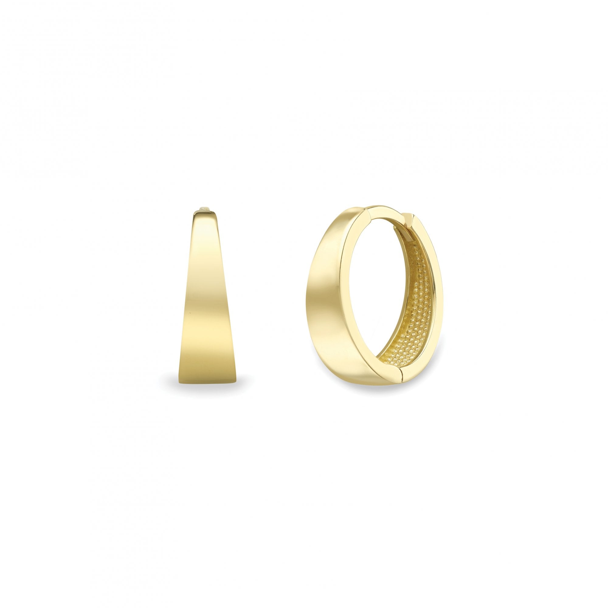 9ct Yellow Gold Polished Finish Huggie Tapered Earrings