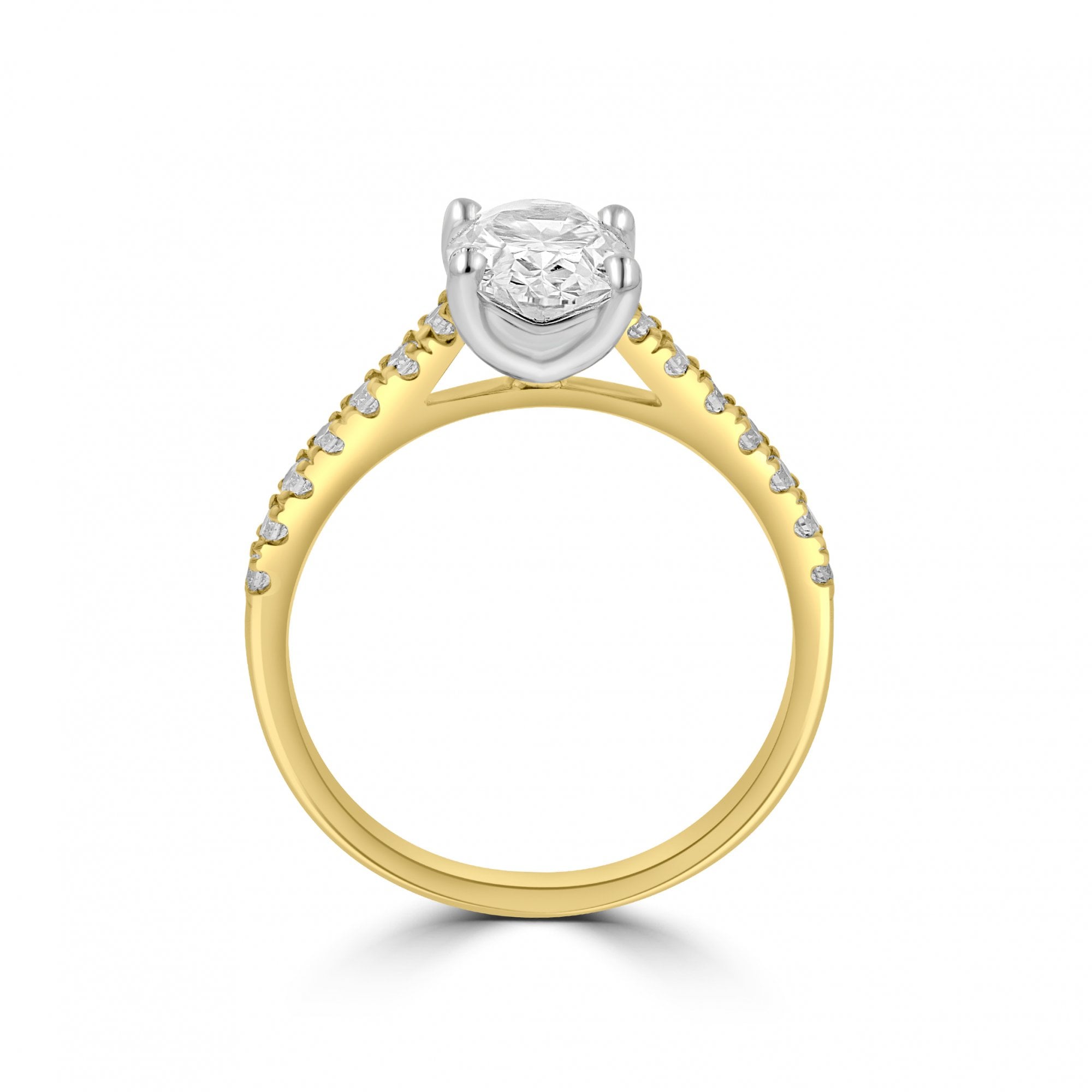 18ct Yellow Gold Oval Lab grown Diamond 'Lily' Engagement Ring