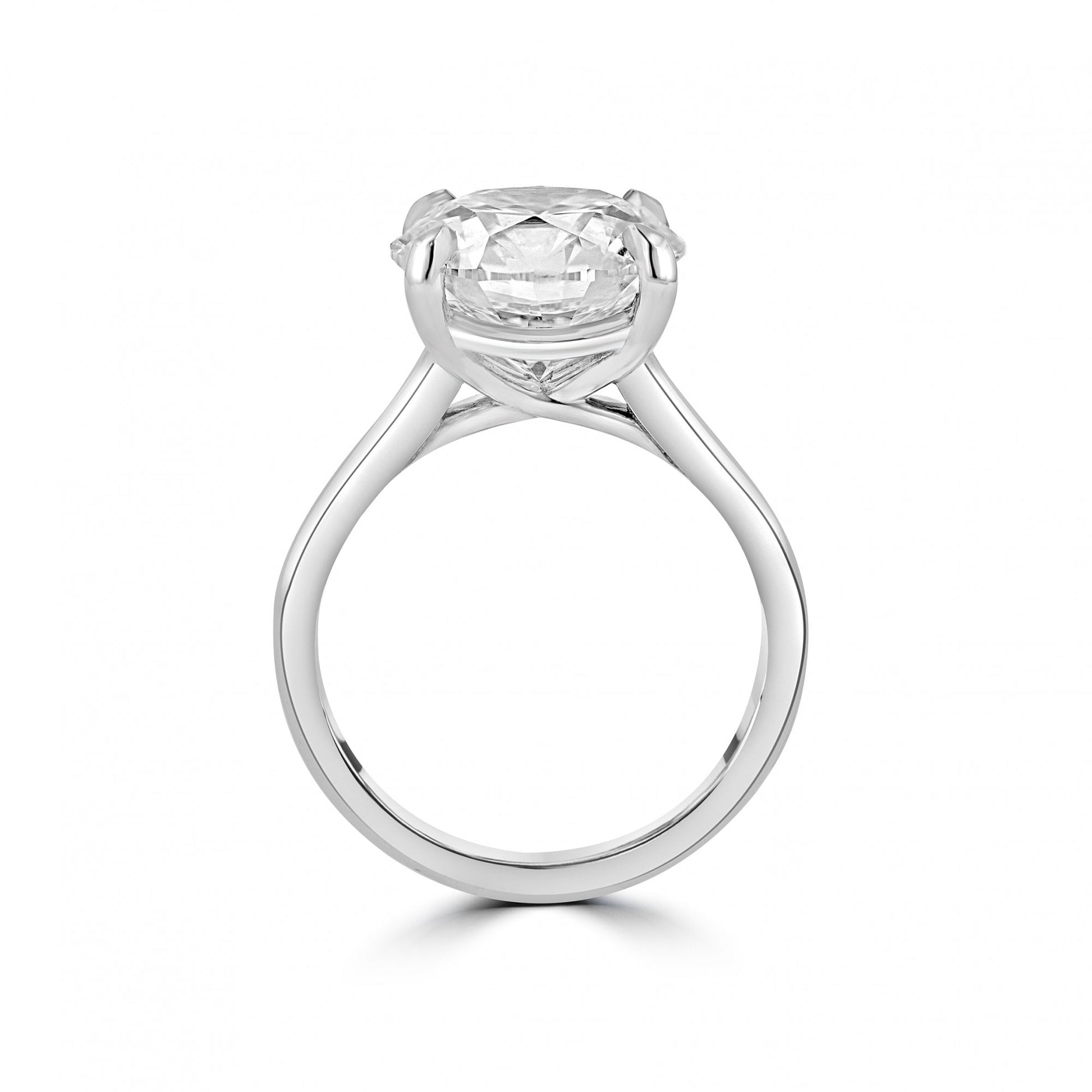Platinum 4.04ct RBC Solitaire Lab Grown Diamond Engagement Ring