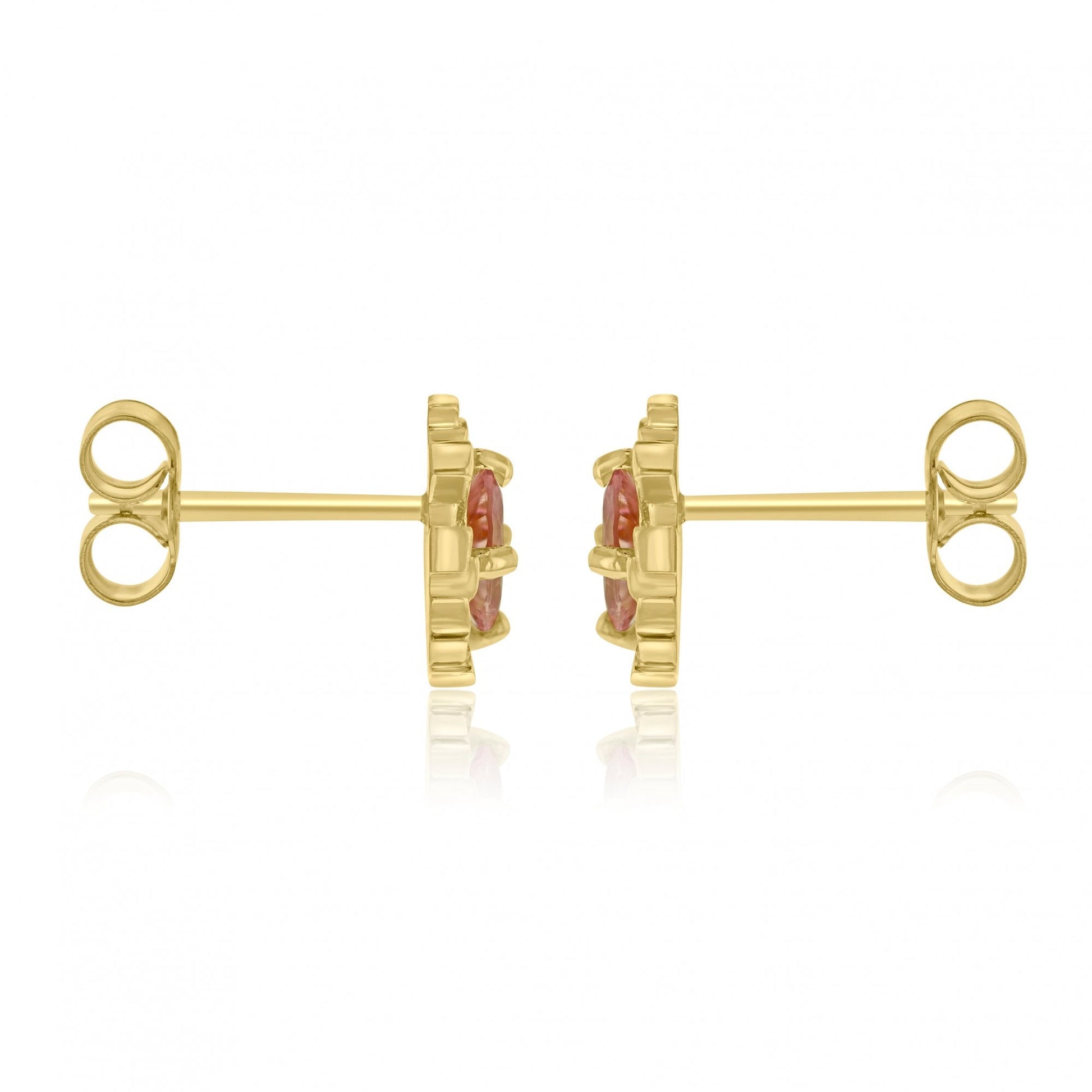 'Collide' Oval Concave Cut Tourmaline Studs in 18ct Yellow Gold