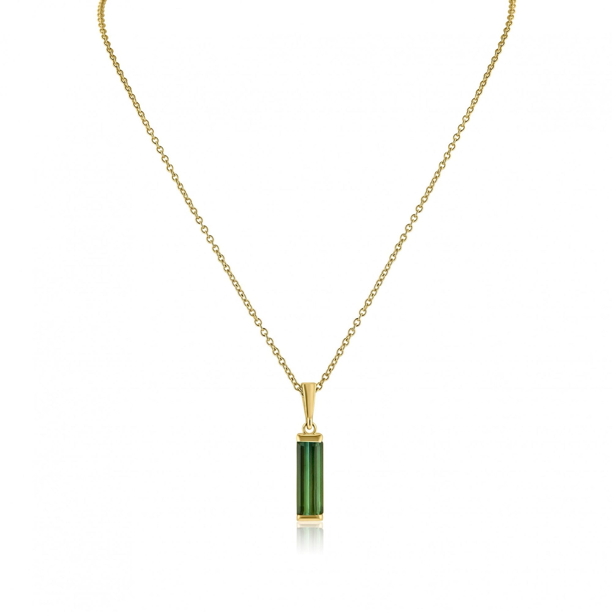 18ct Yellow Gold Green Tourmaline 1.62ct Pendant