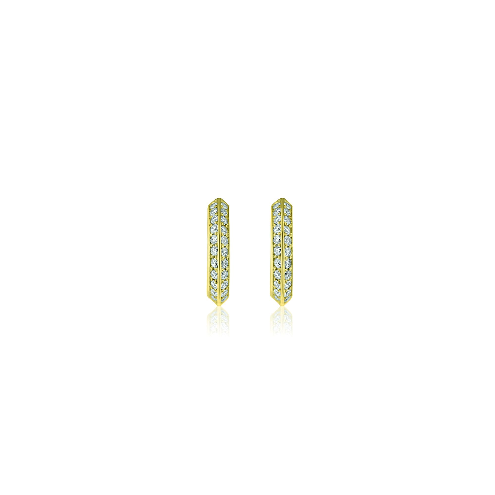 18ct Yellow Gold 0.40ct Diamond Huggie Hoops