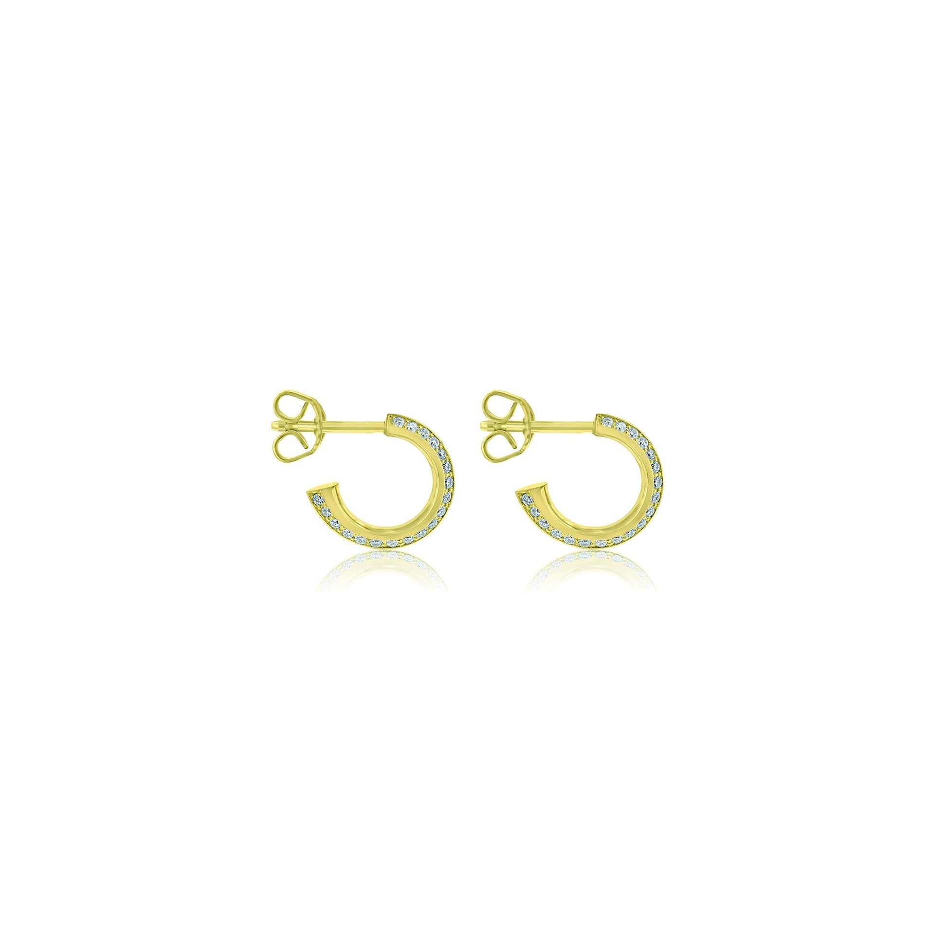 18ct Yellow Gold 0.40ct Diamond Huggie Hoops