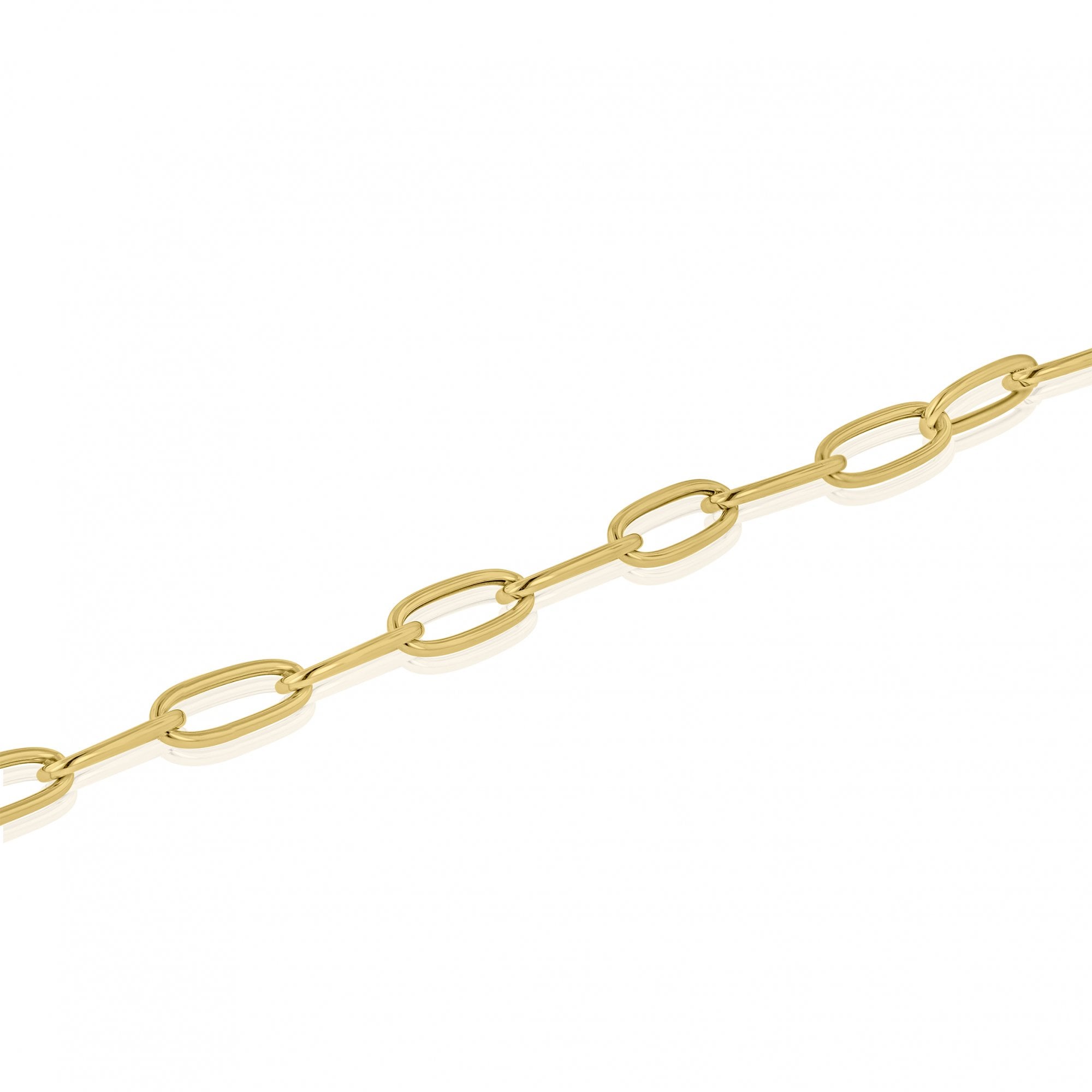 9ct Yellow Gold Elongated Oval Link Bracelet