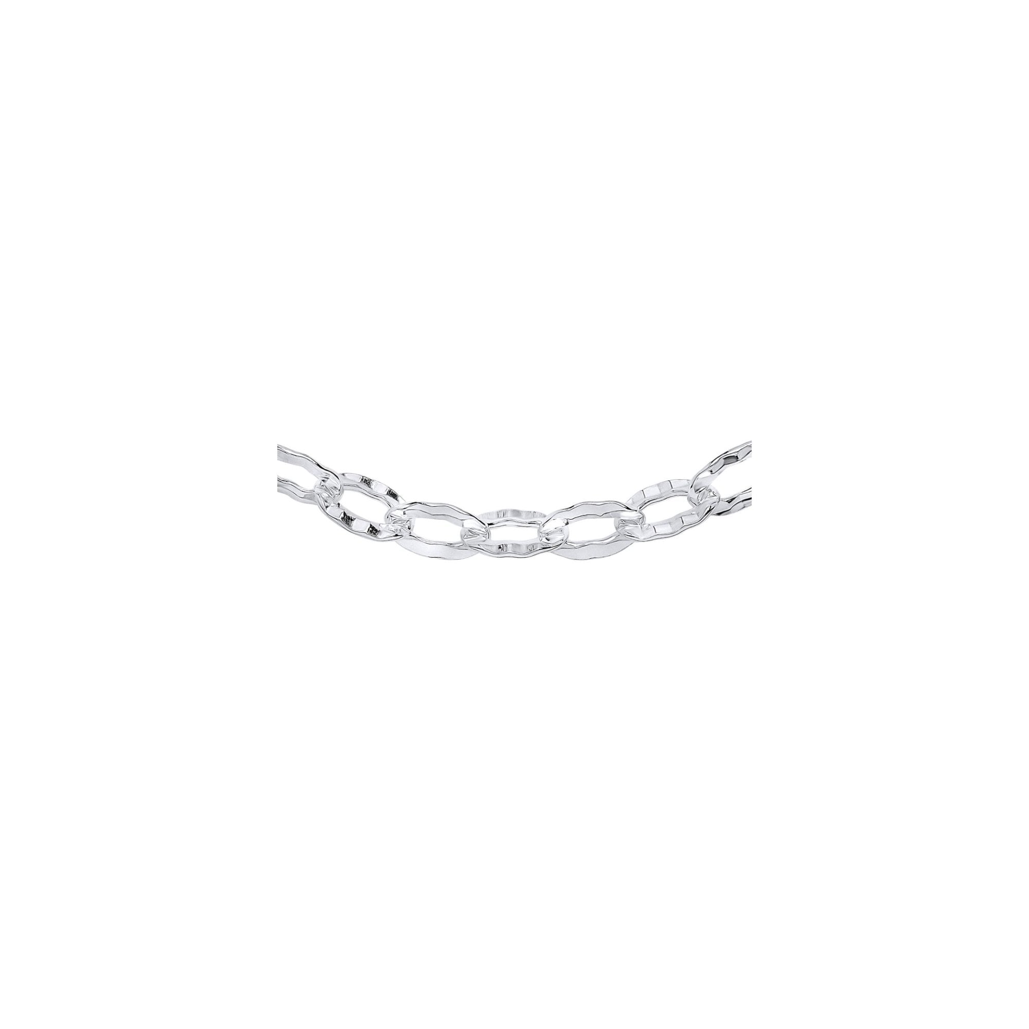 Silver Anchor Textured Chain Necklace