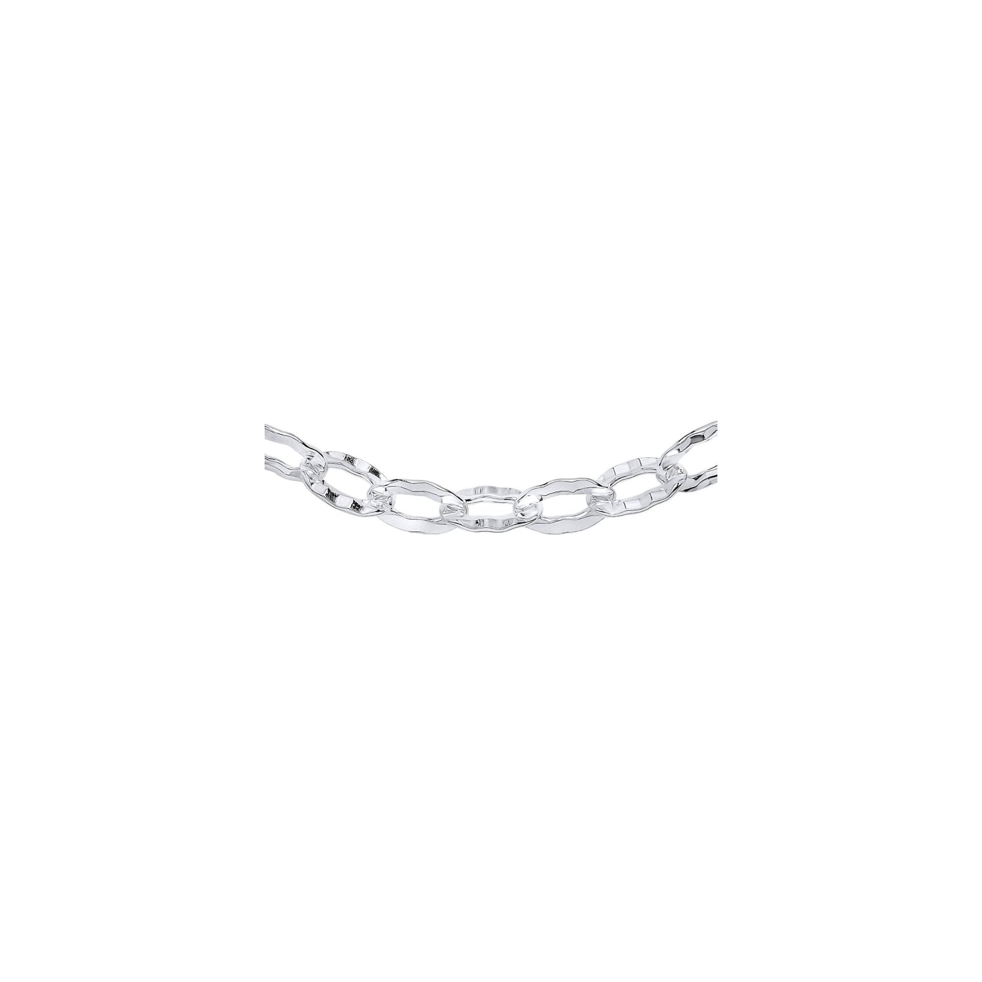 Silver Anchor Textured Chain Necklace