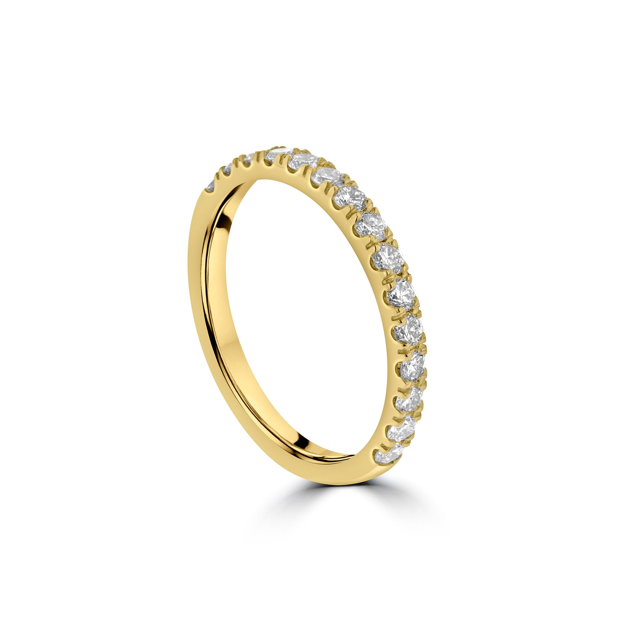 18ct Yellow Gold 1/2 Eternity Ring with 15 RBC Diamonds, 0.31ct Total
