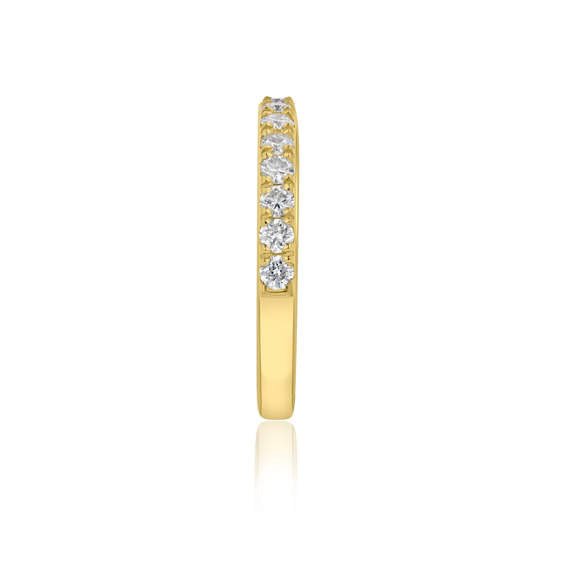 18ct Yellow Gold 1/2 Eternity Ring with 15 RBC Diamonds, 0.31ct Total