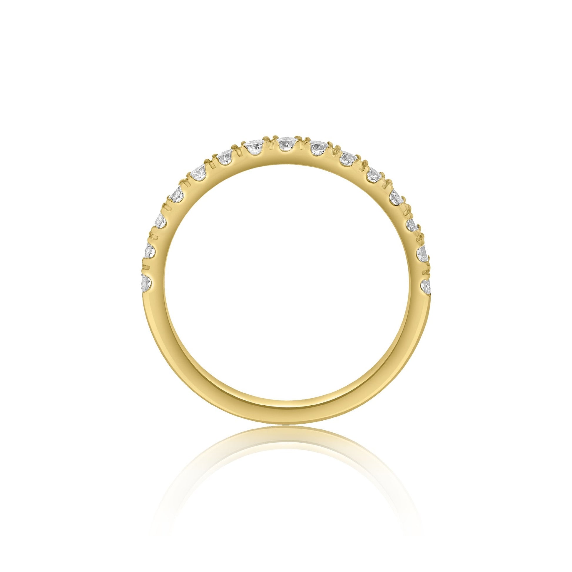 18ct Yellow Gold 1/2 Eternity Ring with 15 RBC Diamonds, 0.31ct Total