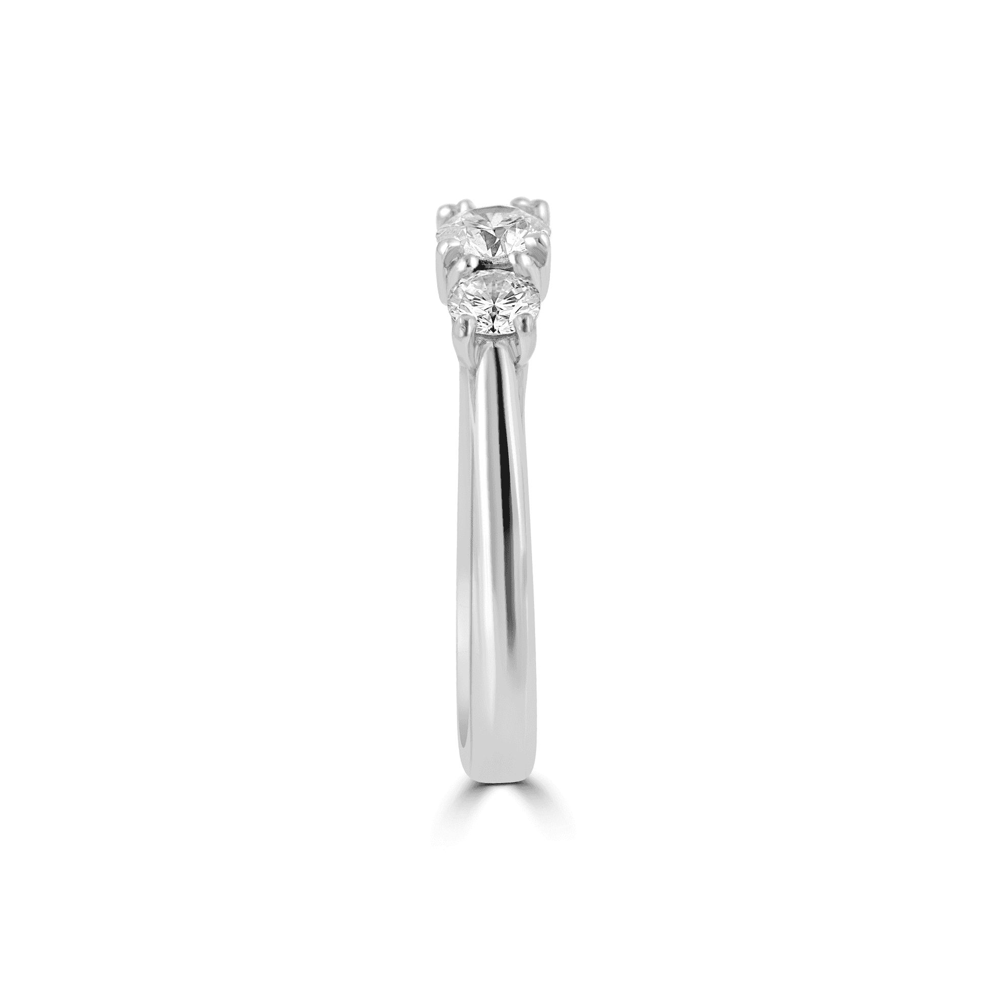 Platinum Claw Set Three Stone RBC Diamond Ring