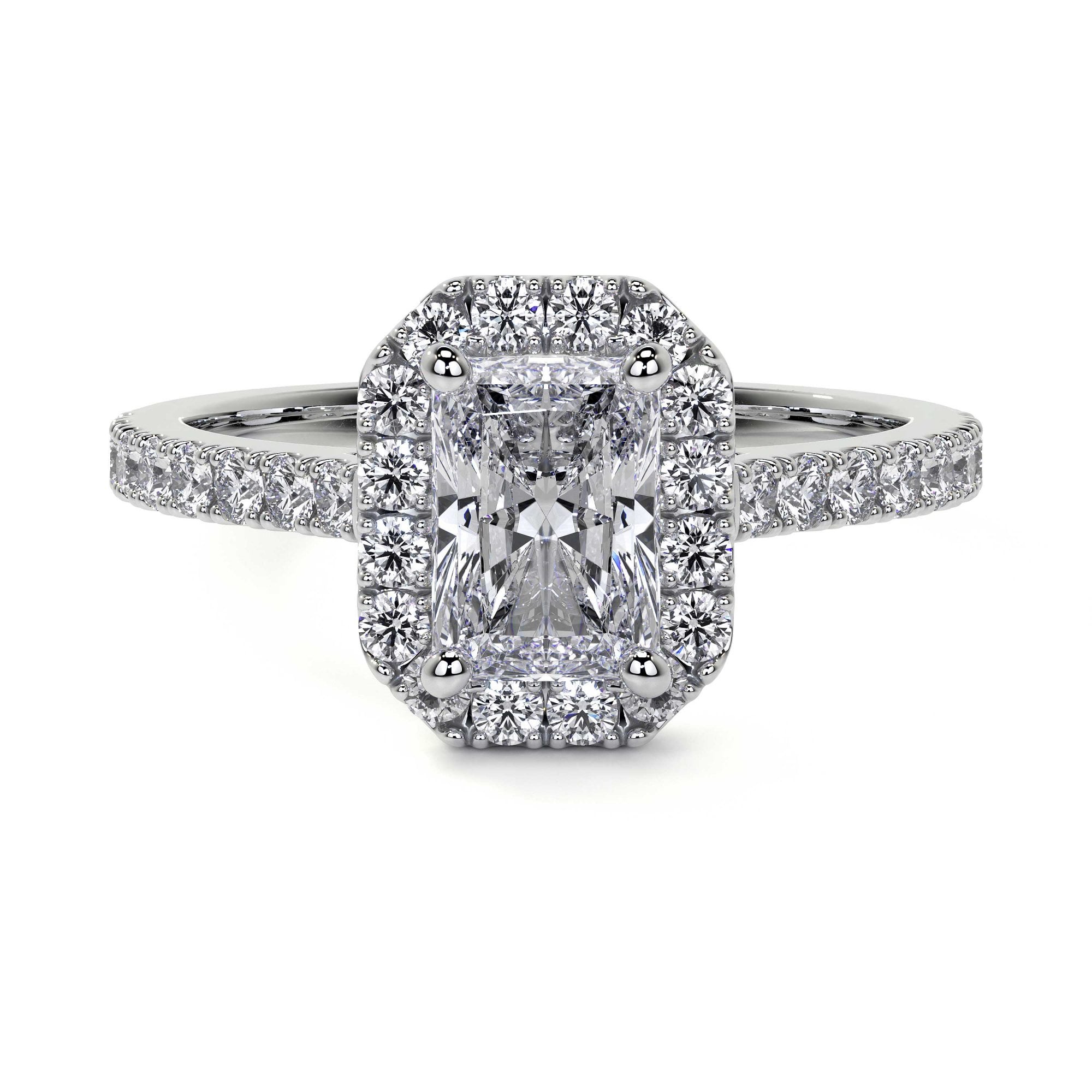 Platinum 1ct Radiant Cut Lab Grown Diamond 'Emily' Engagement Ring