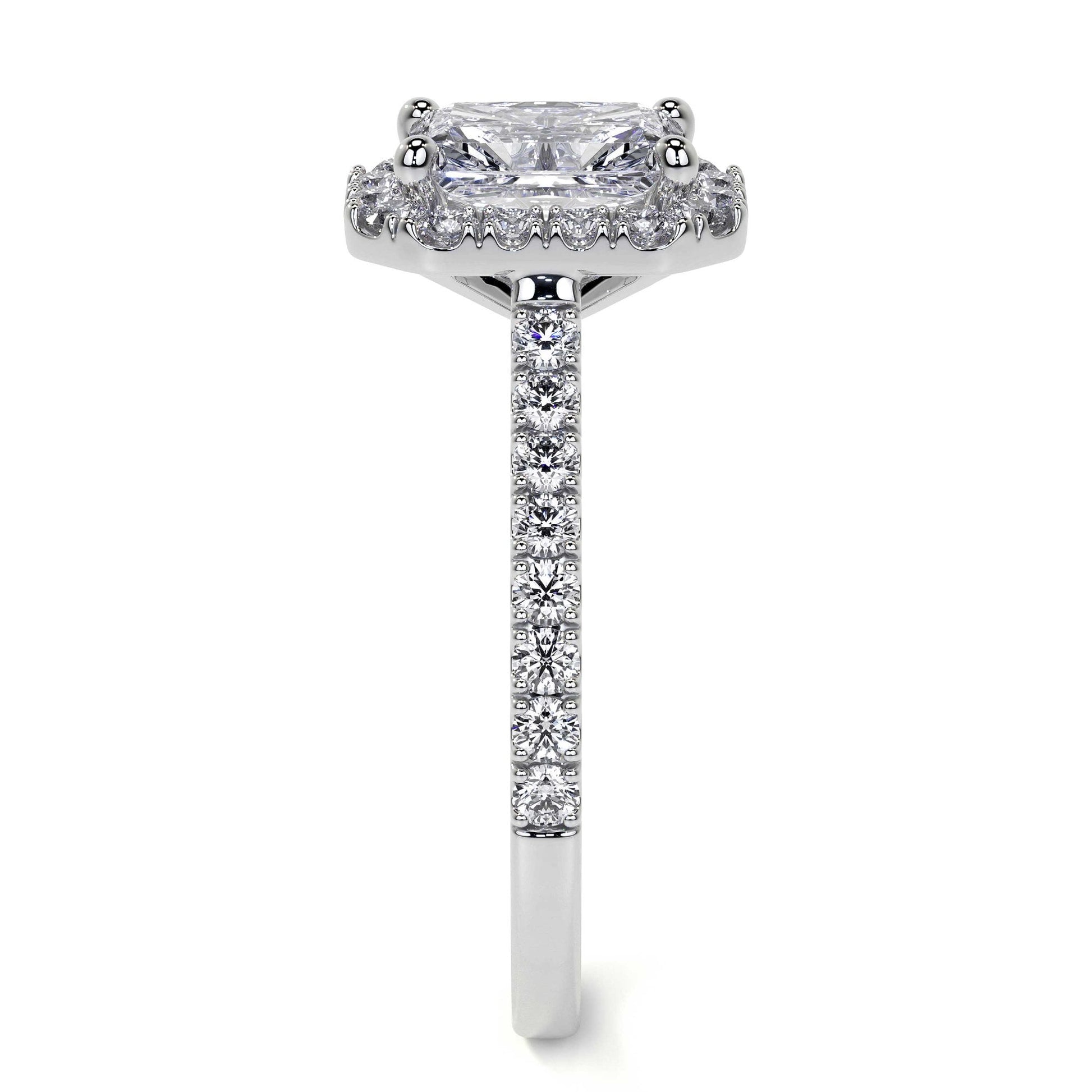 Platinum 1ct Radiant Cut Lab Grown Diamond 'Emily' Engagement Ring