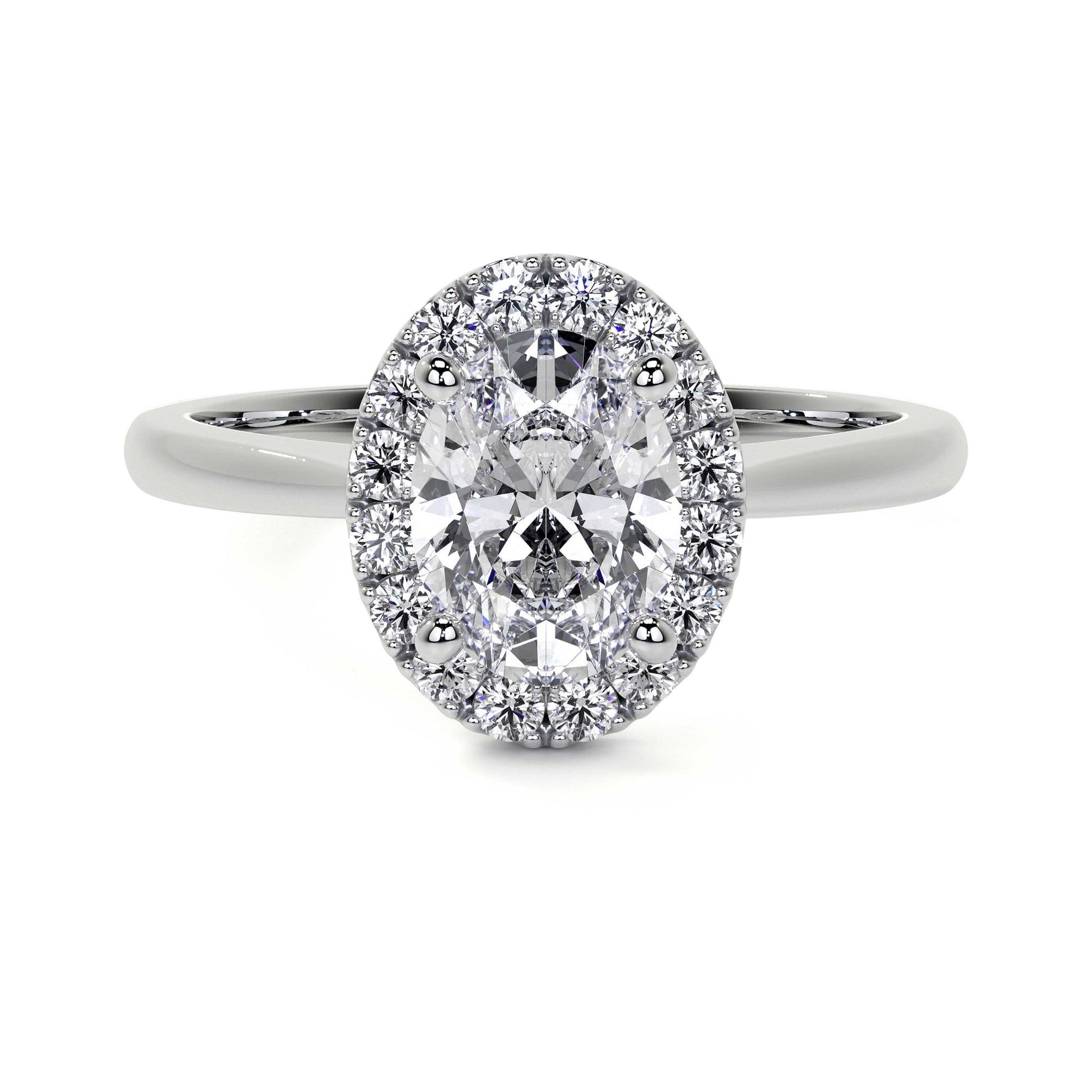 Platinum 1ct Oval Halo Lab Grown Diamond 'Diana' Ring