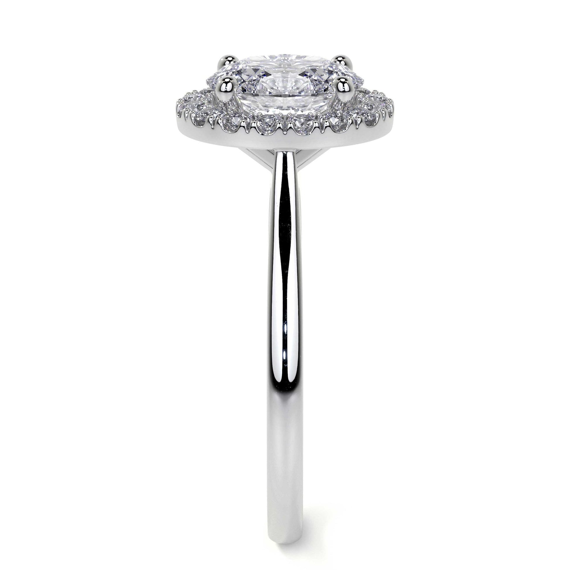 Platinum 1ct Oval Halo Lab Grown Diamond 'Diana' Ring