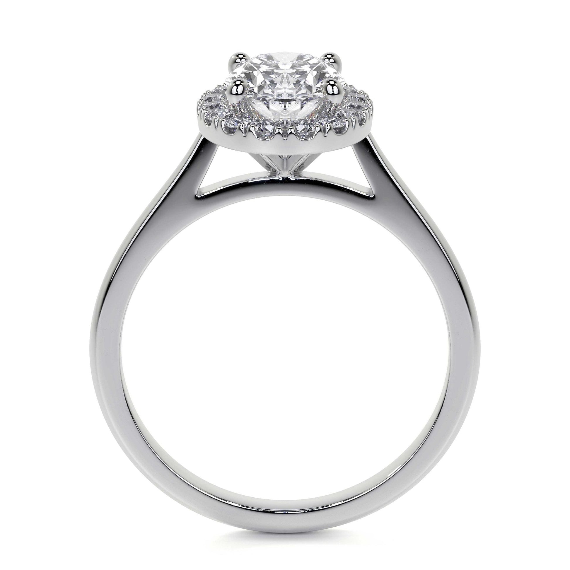 Platinum 1ct Oval Halo Lab Grown Diamond 'Diana' Ring