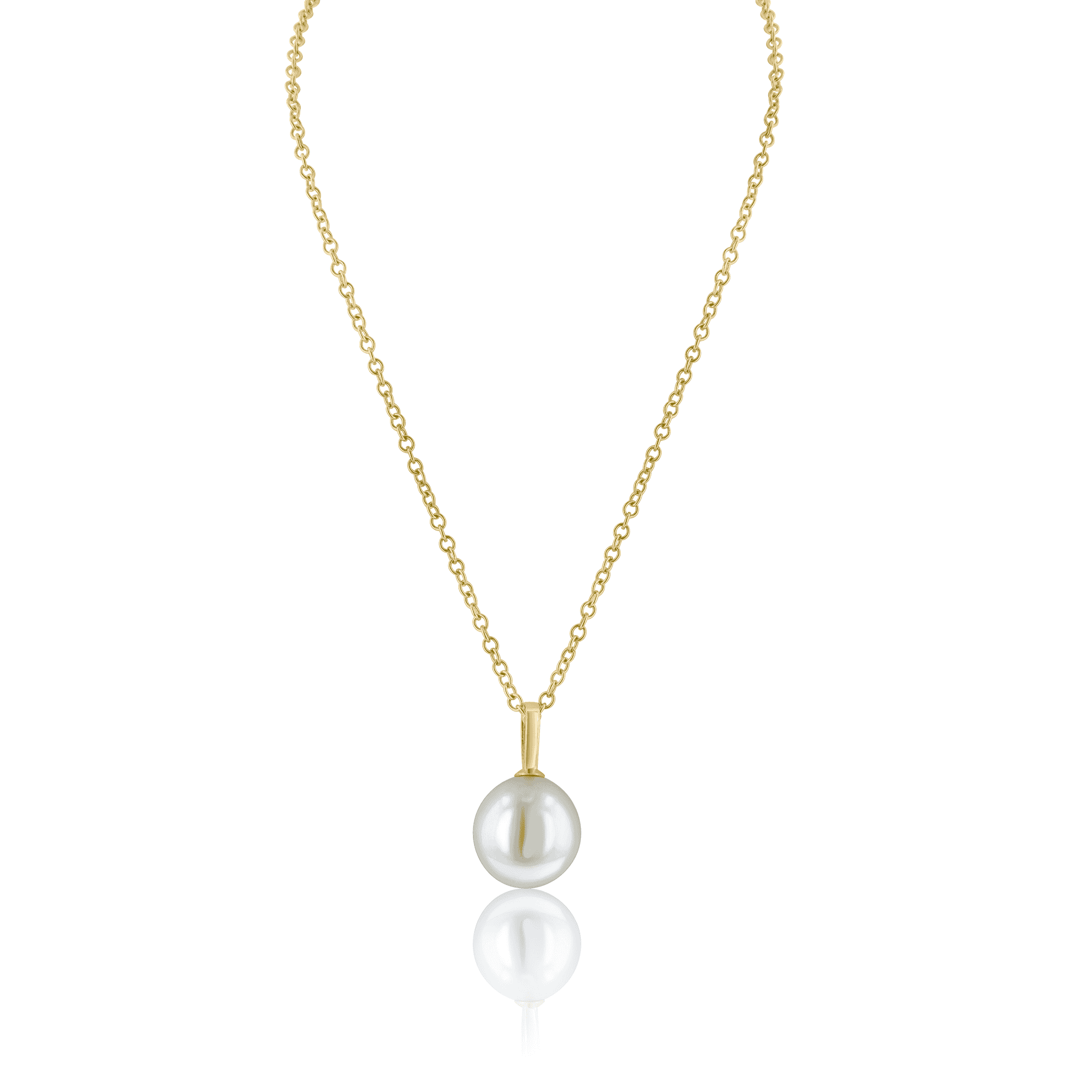 9ct Yellow Gold and Cultured Freshwater Pearl Pendant with 16" Yellow Gold Trace Chain