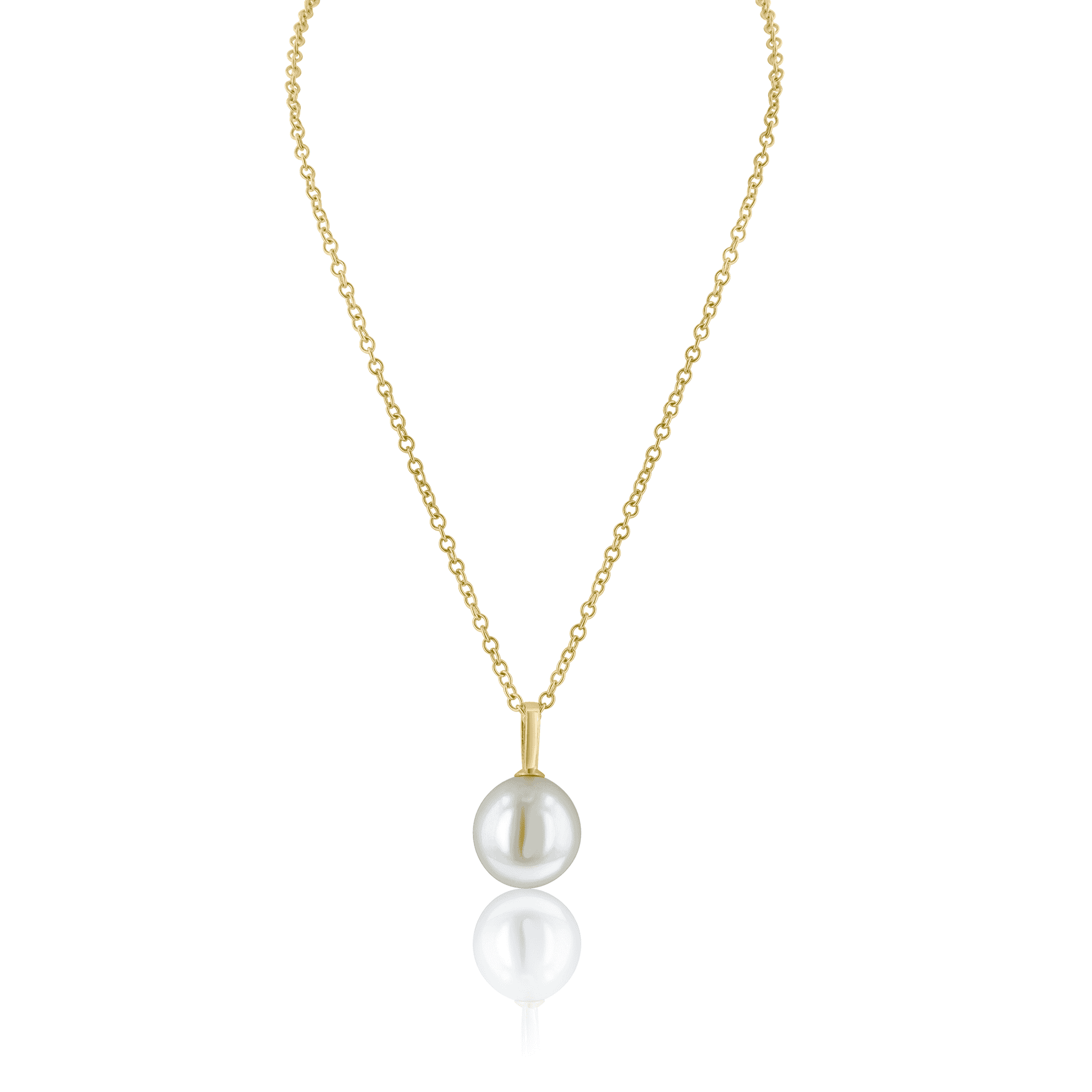 9ct Yellow Gold and Cultured Freshwater Pearl Pendant with 16" Yellow Gold Trace Chain