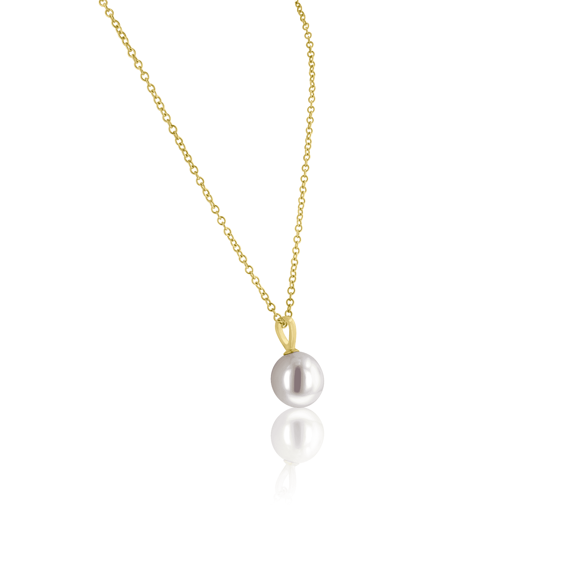 9ct Yellow Gold and Cultured Freshwater Pearl Pendant with 16" Yellow Gold Trace Chain