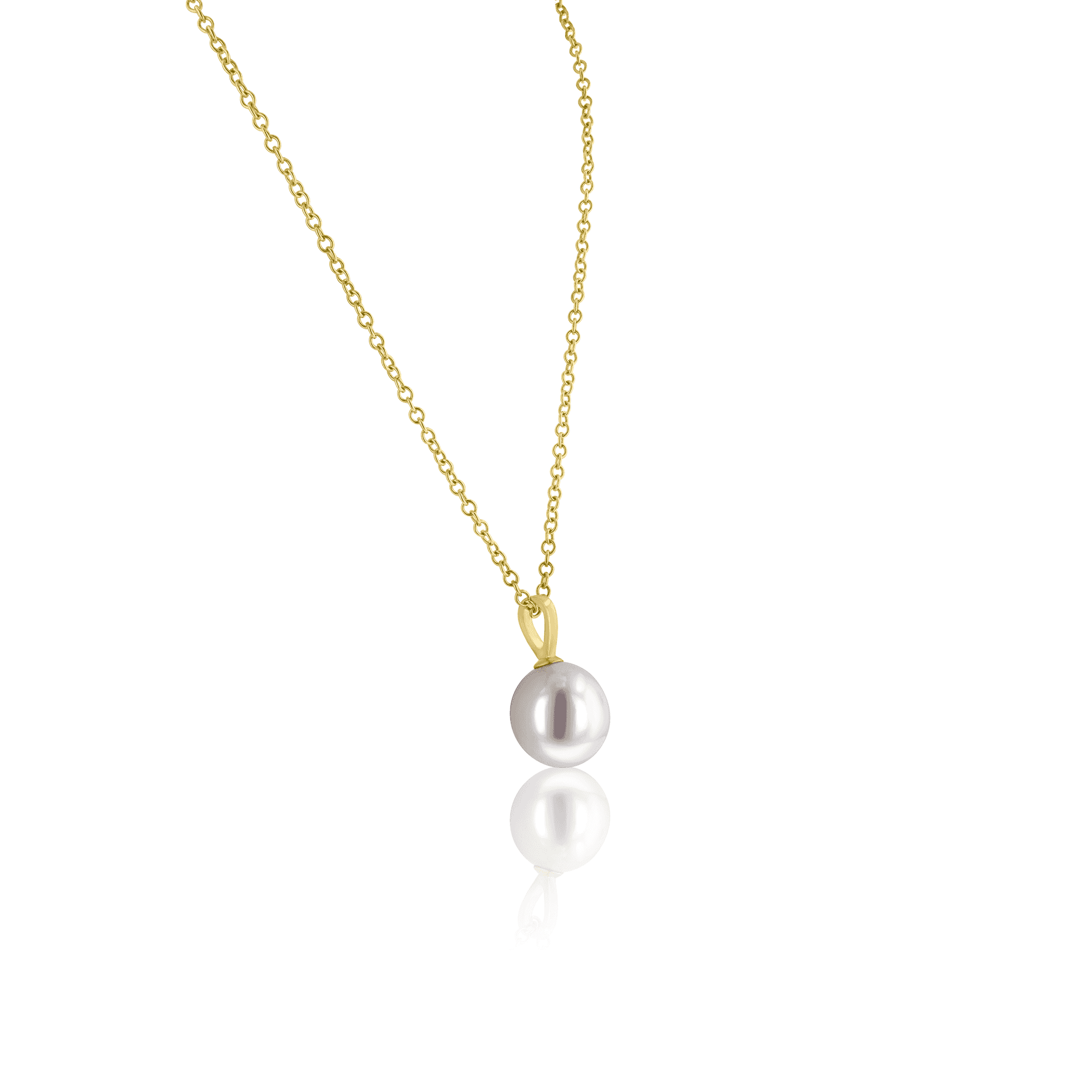 9ct Yellow Gold and Cultured Freshwater Pearl Pendant with 16" Yellow Gold Trace Chain