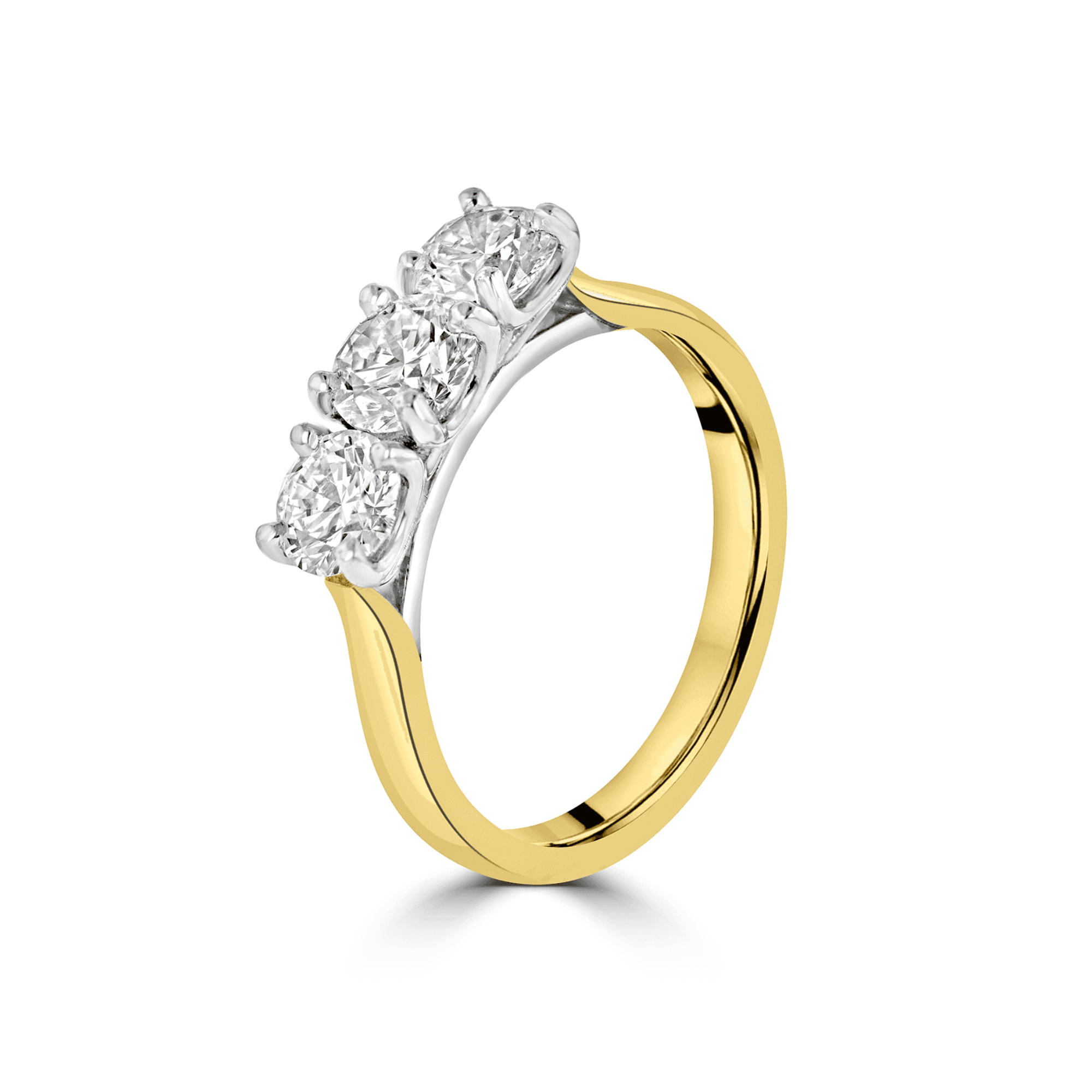 18ct Yellow Gold & Platinum 3 Stone RBC Engagement Ring