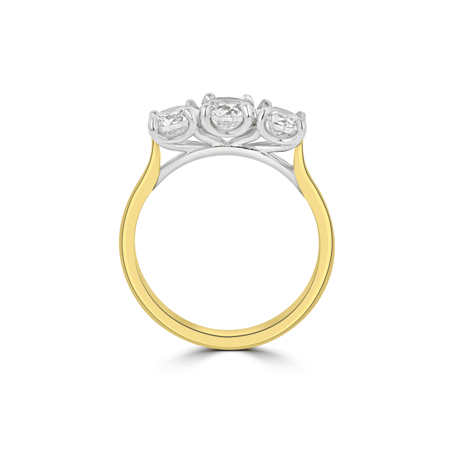 18ct Yellow Gold & Platinum 3 Stone RBC Engagement Ring